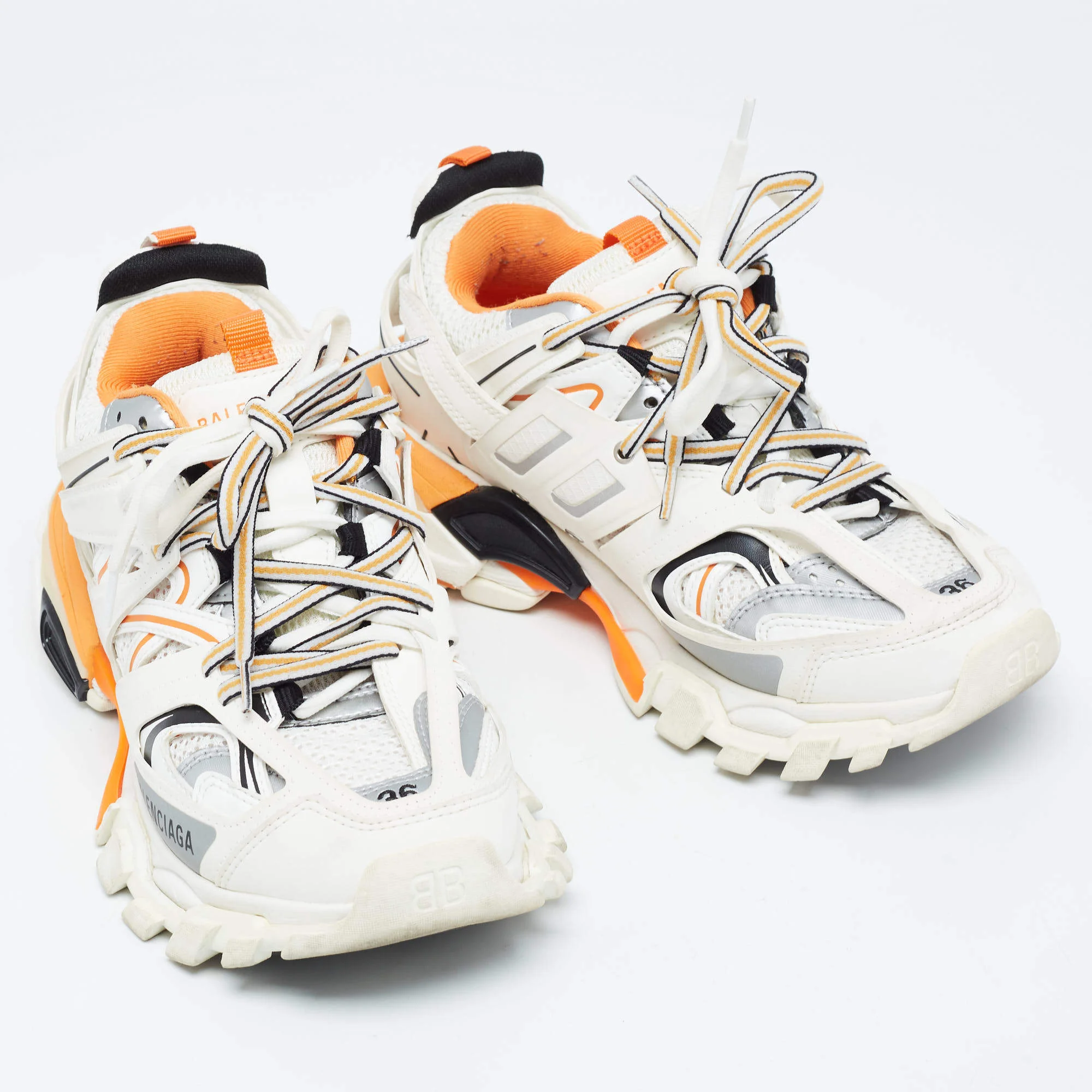 Balenciaga White/Black Track Sneakers