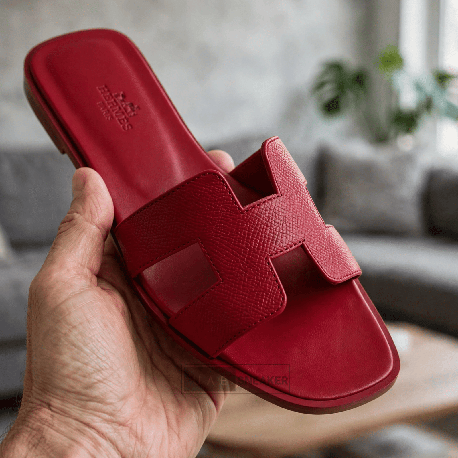 Hermes Oran Sandal Deep Red