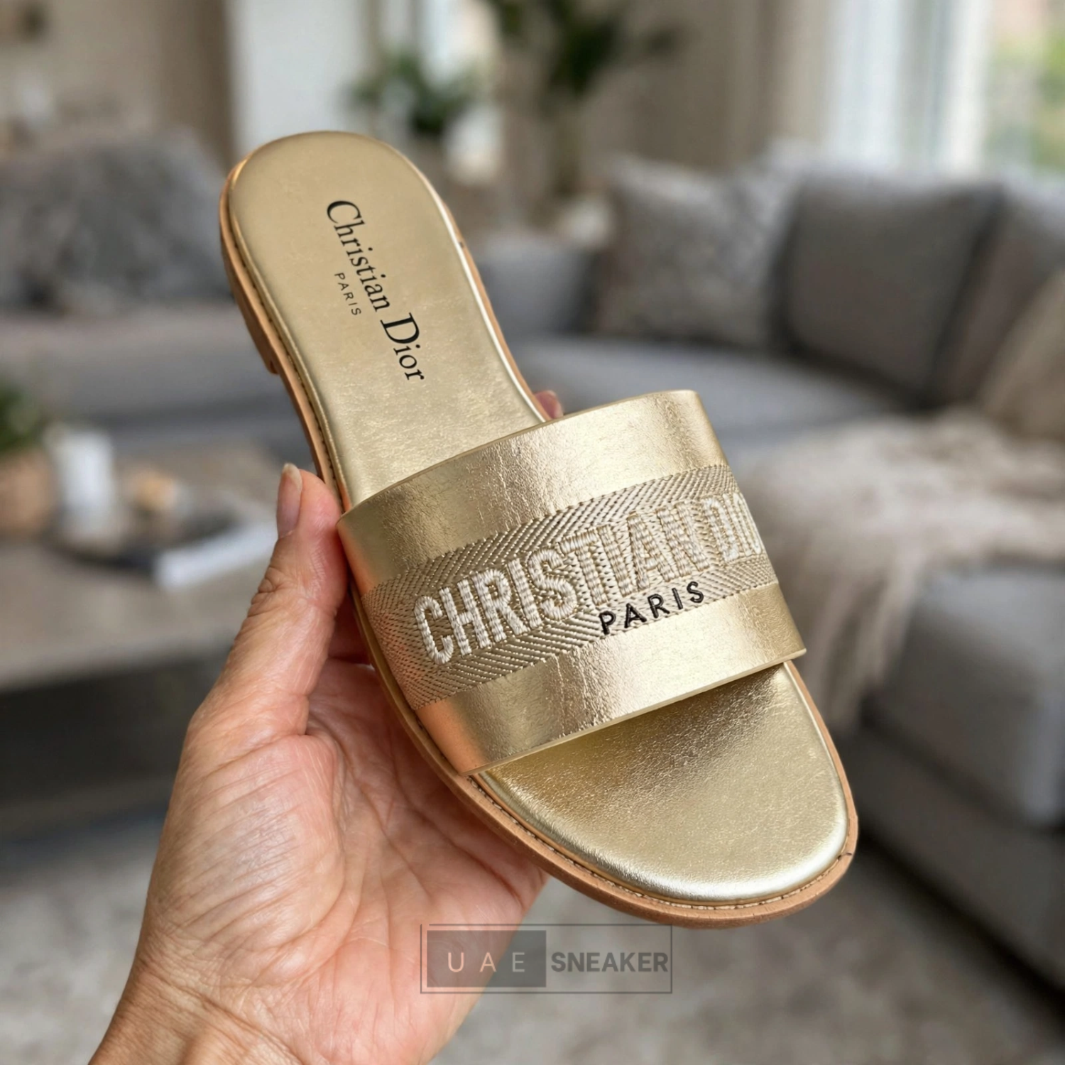 Christian Dior Dway Slides Gold