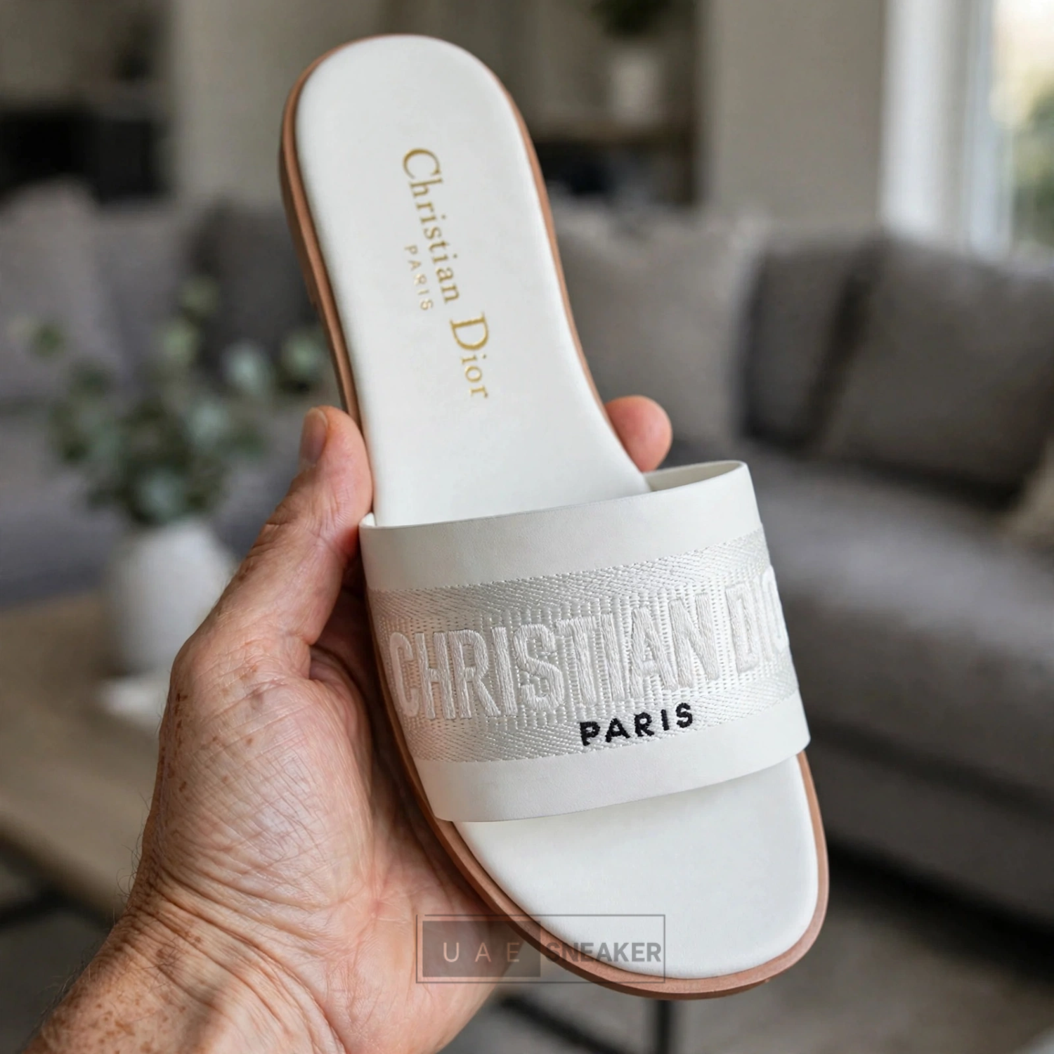 Christian Dior Dway Slides White