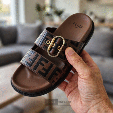 Fendi FF Logo Buckle Slide