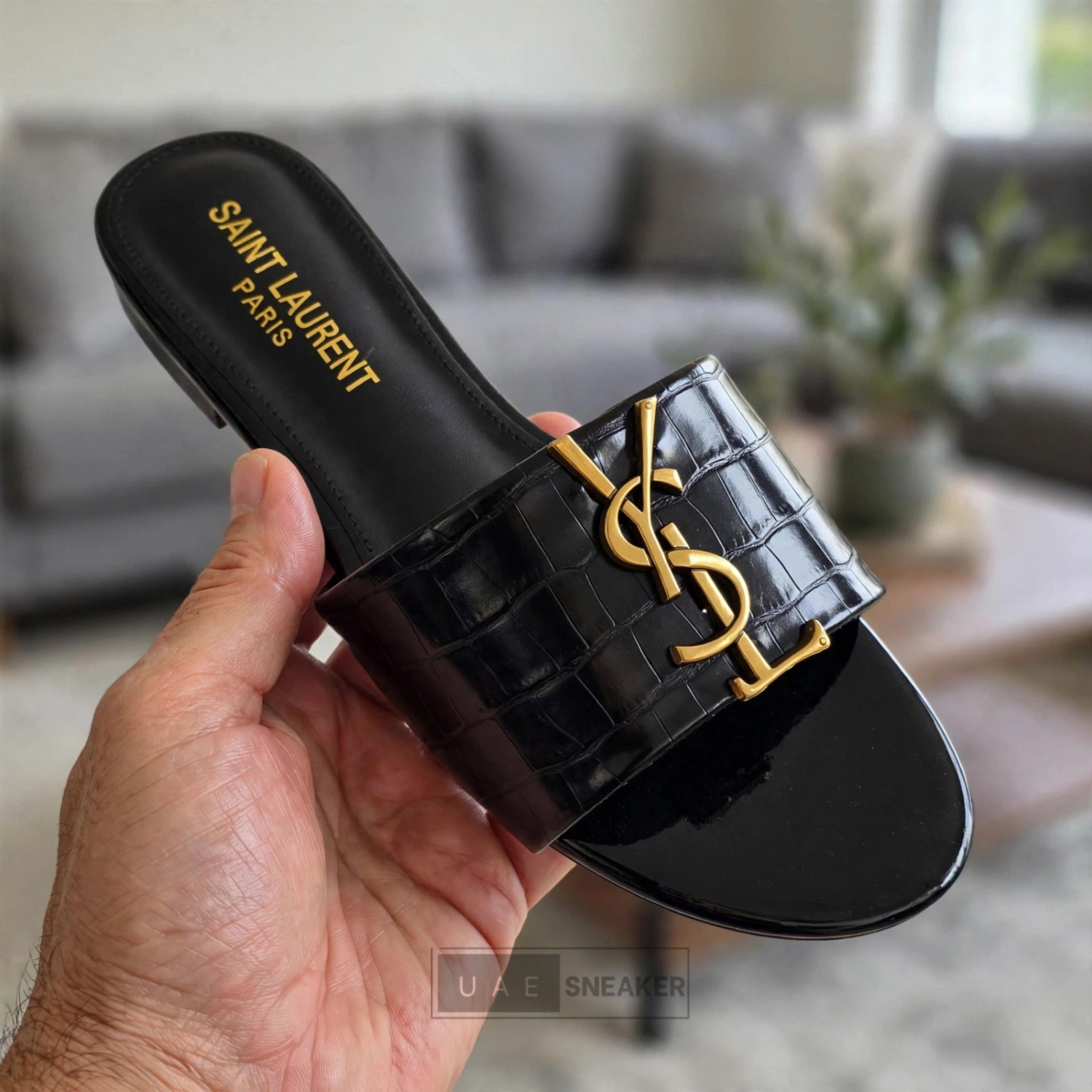 YSL Crocodile Flat