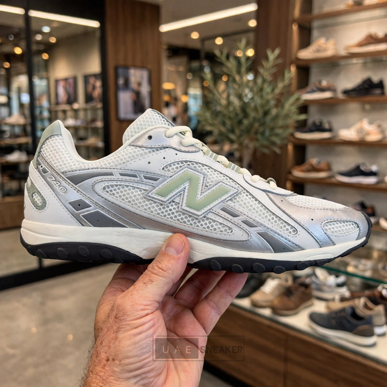New Balance 204L Silver Metallic Sage Green