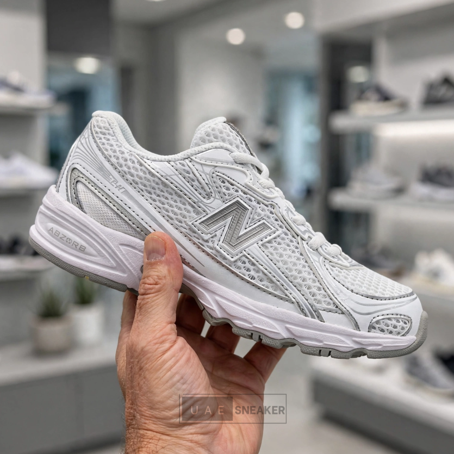 New Balance 740 Bungee Lace White Silver Metallic