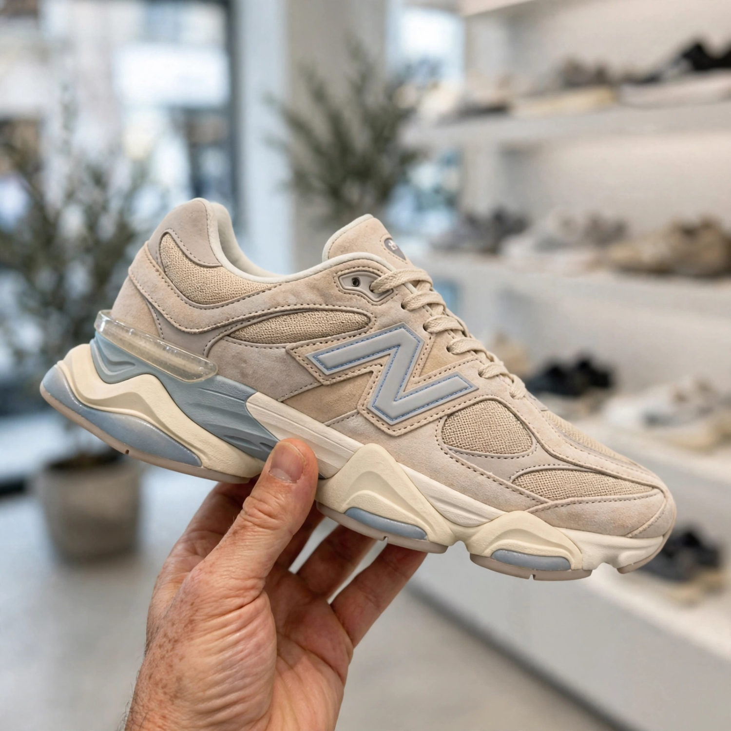 New Balance 9060 Ivory Cream Pink Sand