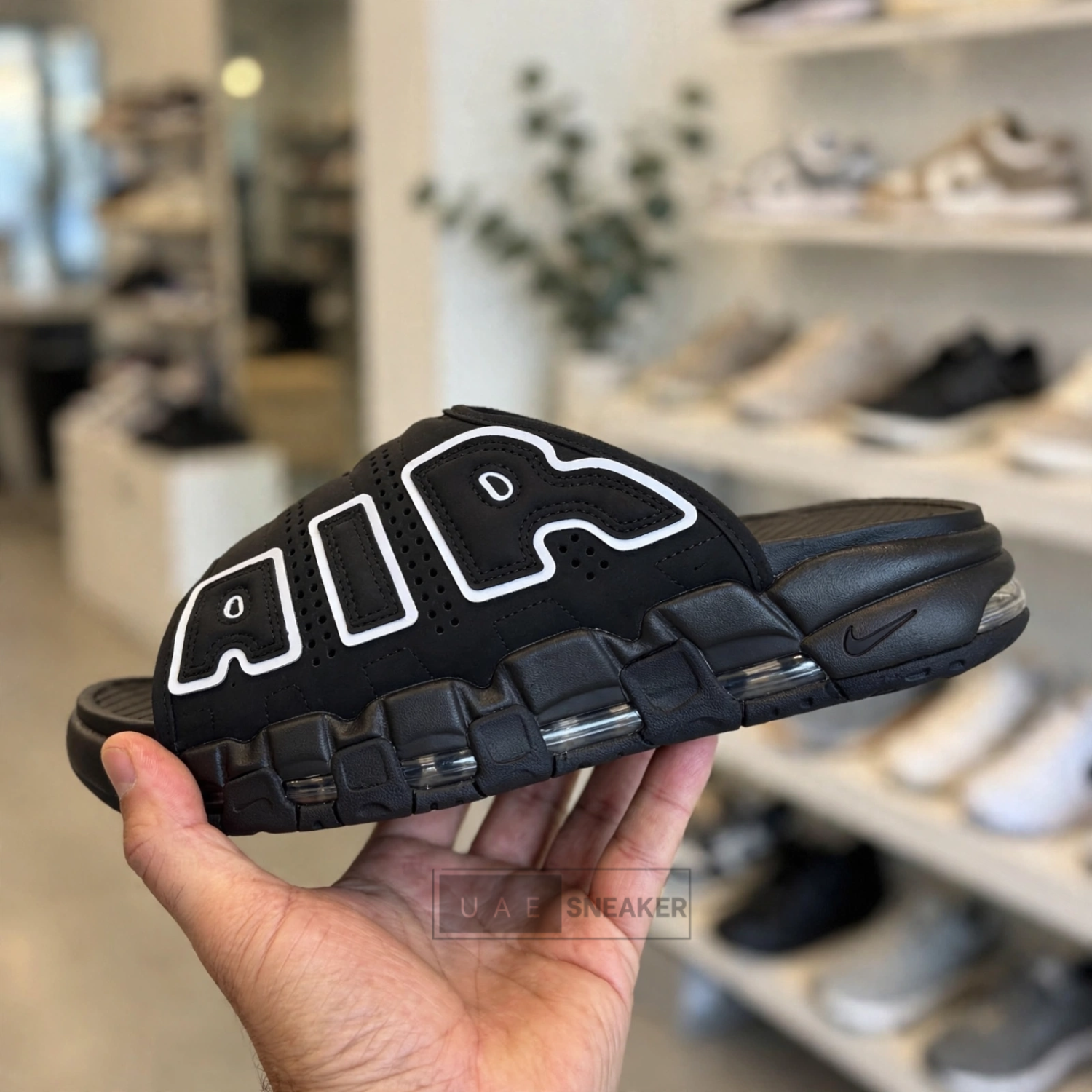 Nike Air More Uptempo Slide Black