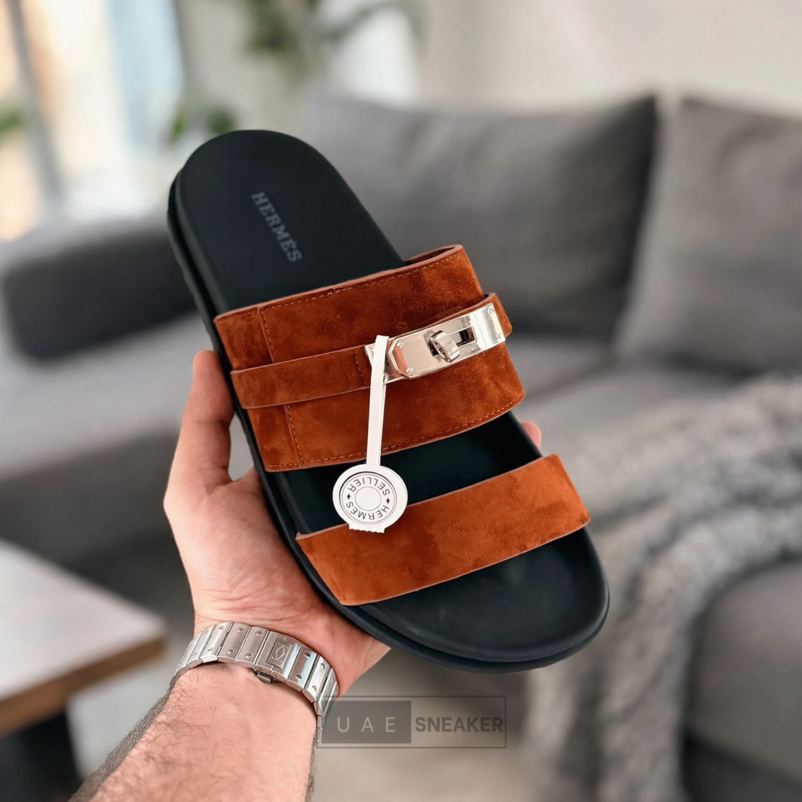 Hermes Jackson Sandals Brown