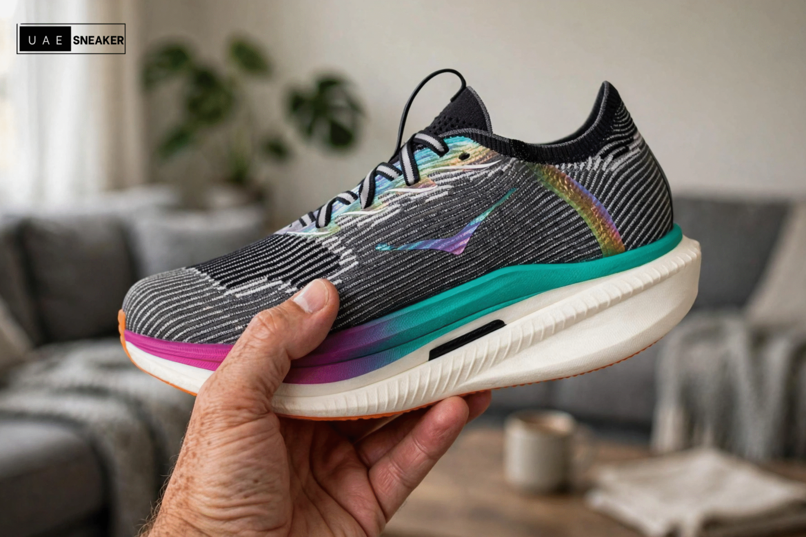 Hoka One One Cielo X1 Black Electric Aqua - Image 2