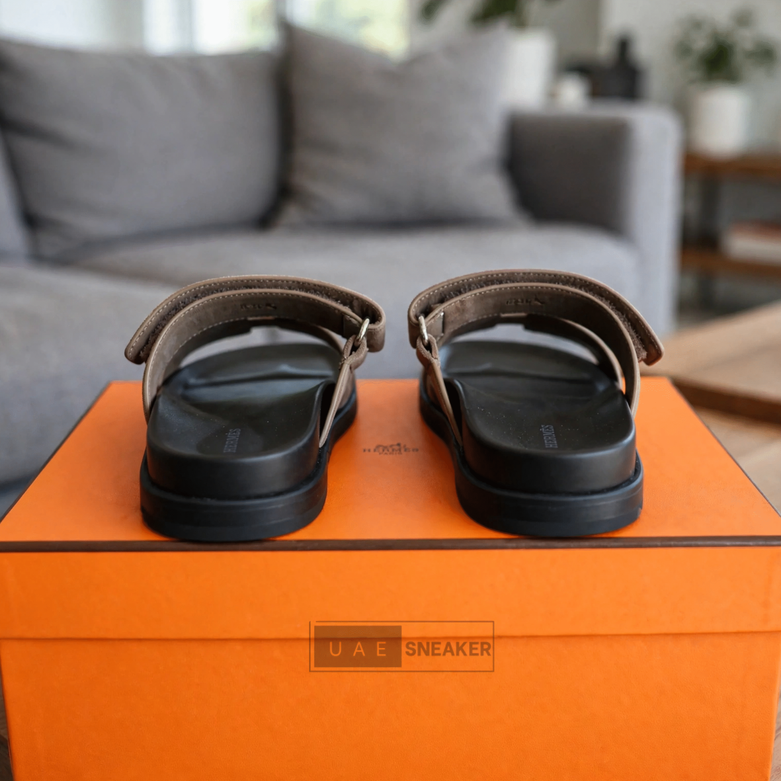 Hermes Chypre Sandals Black Biege - Image 2