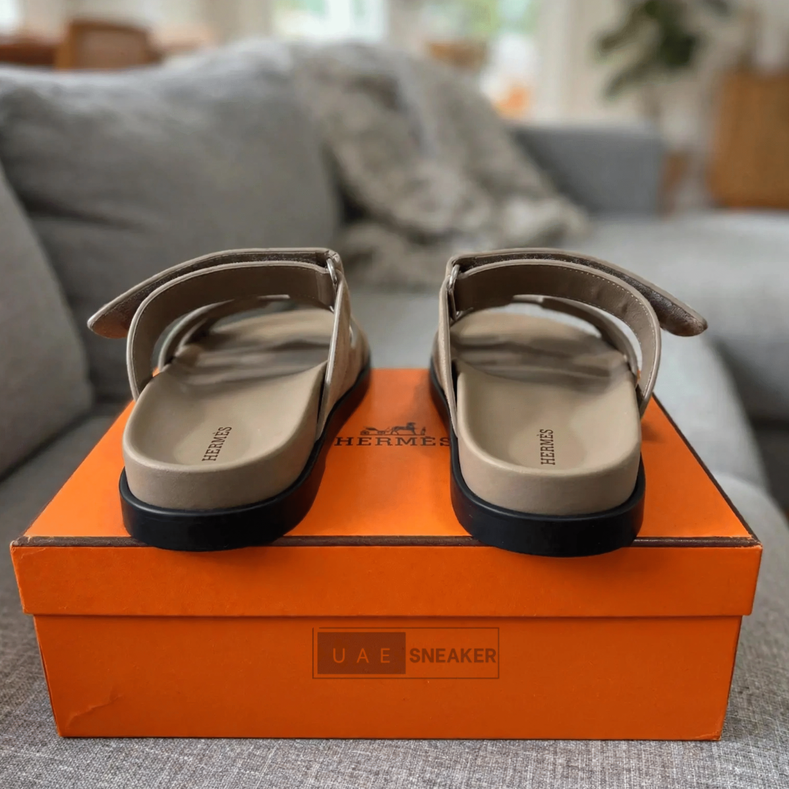 Hermes Chypre Sandals Beige - Image 2