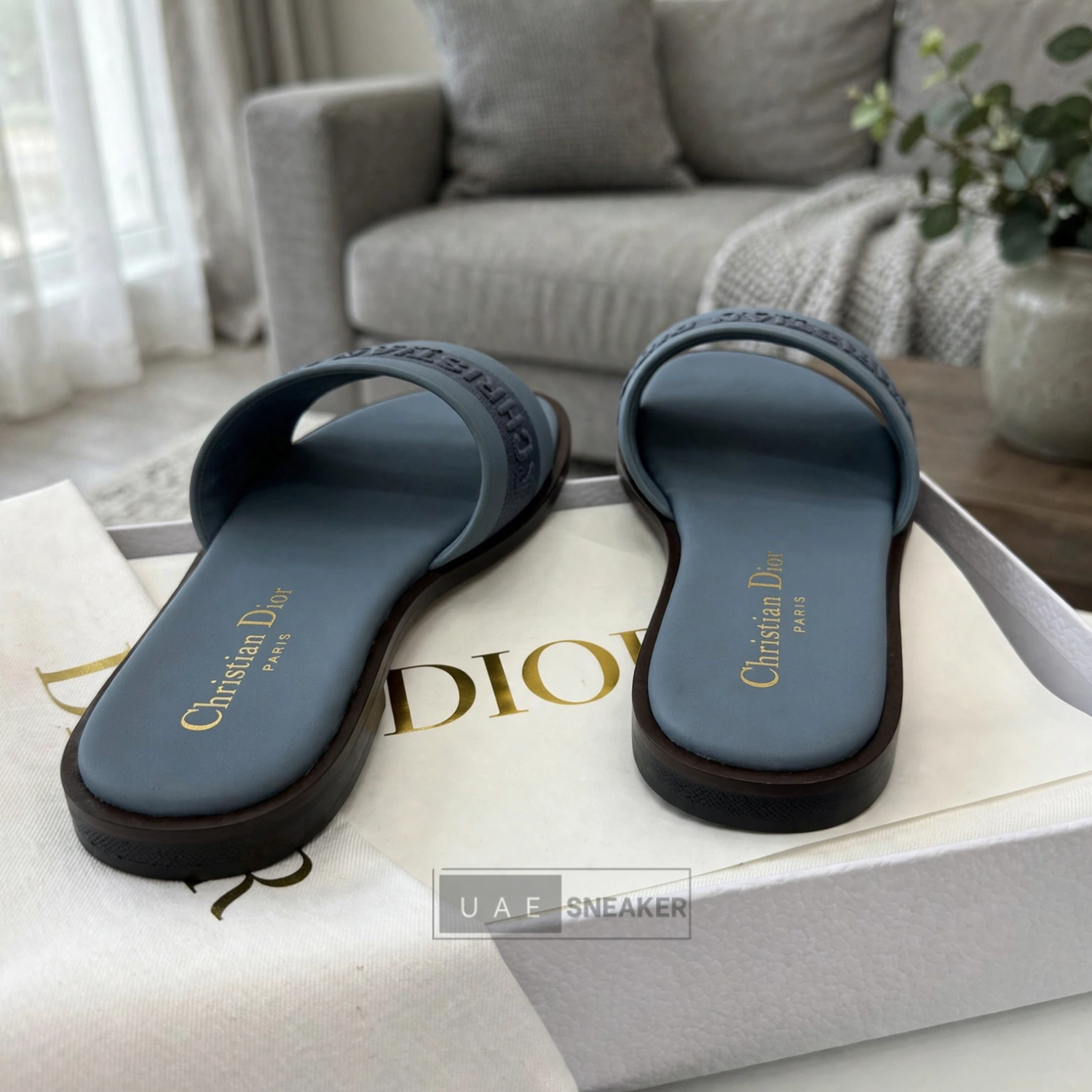 Christian Dior Dway Slides Blue - Image 3