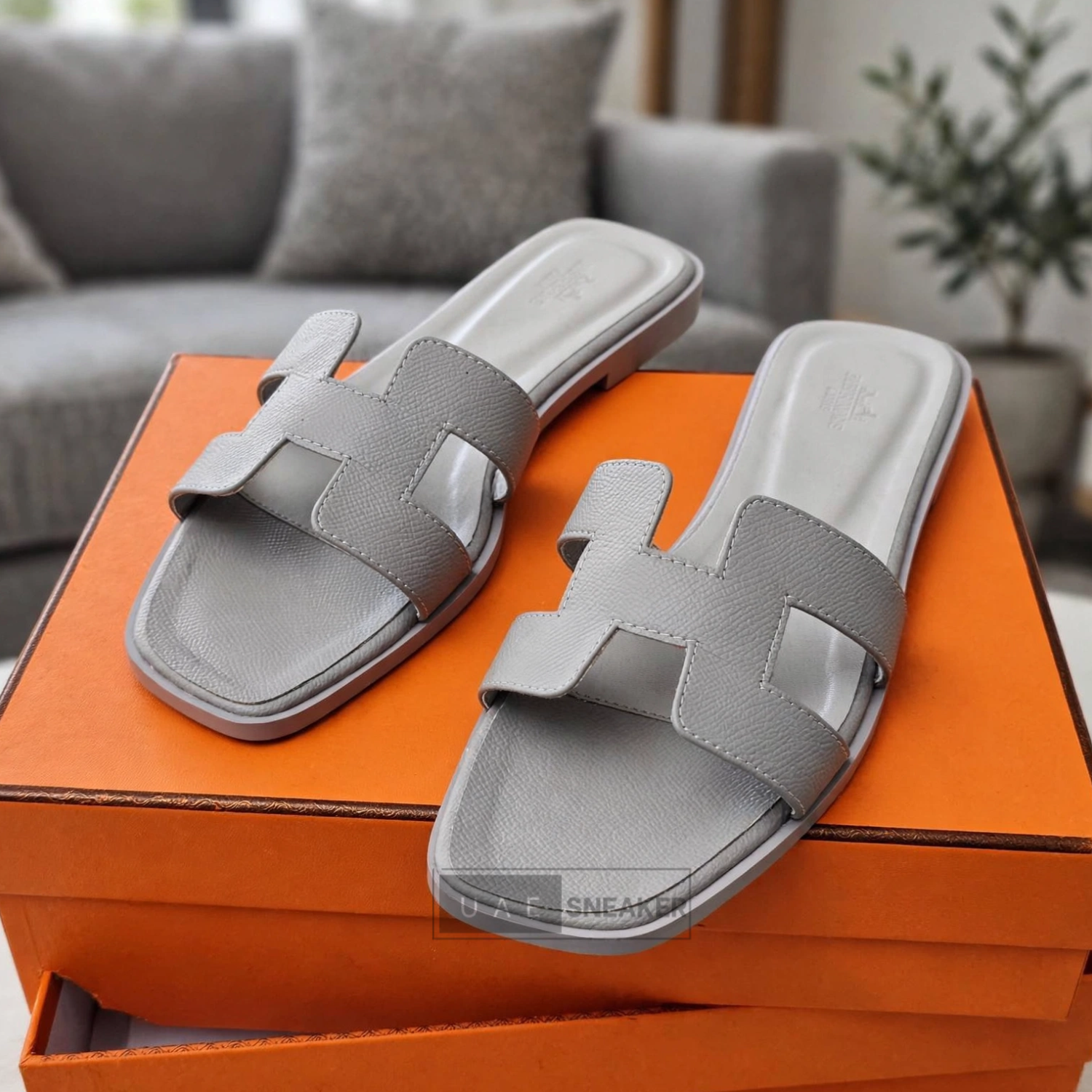 Hermès Oran Sandals Grey - Image 2