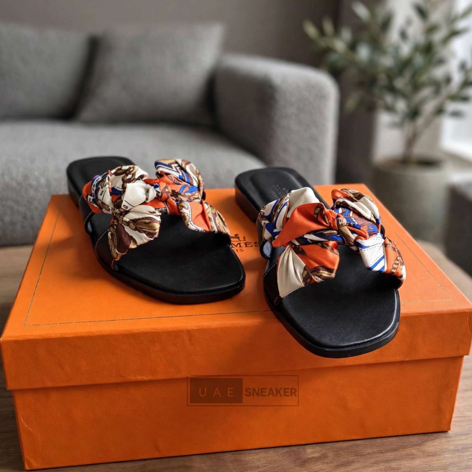 Hermès Oran Sandals Patterned Silk - Image 2