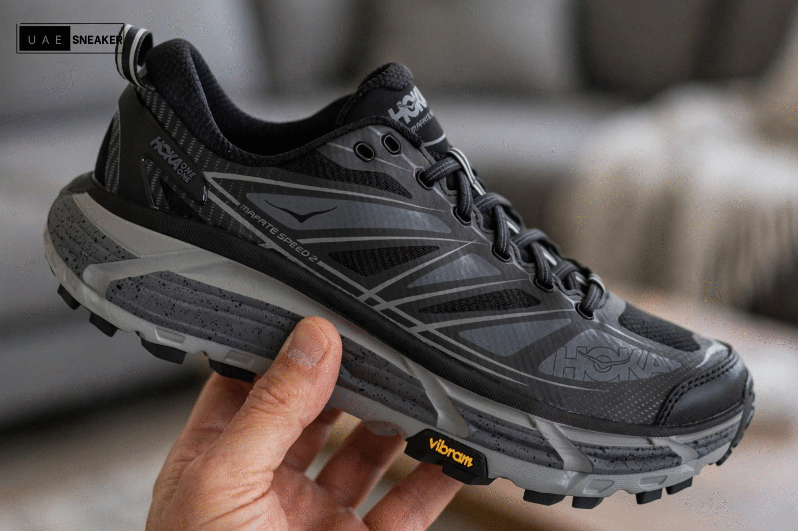 Hoka One One Mafate Speed 2 Black Castlerock - Image 2