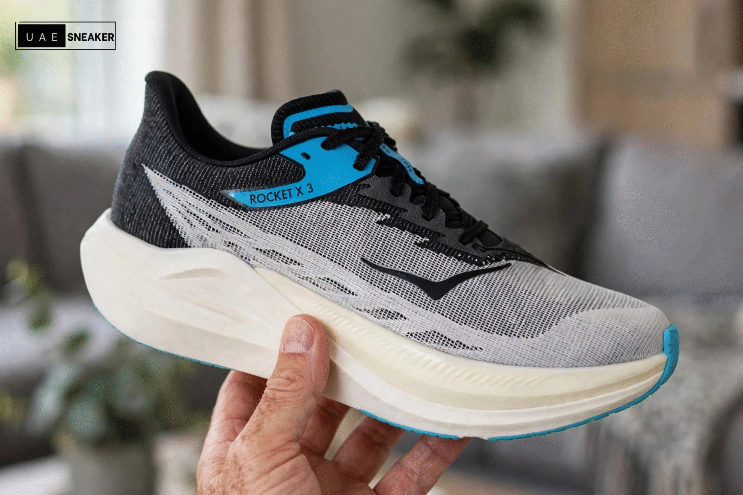 Hoka One One Rocket X 3 White Black Blue - Image 2