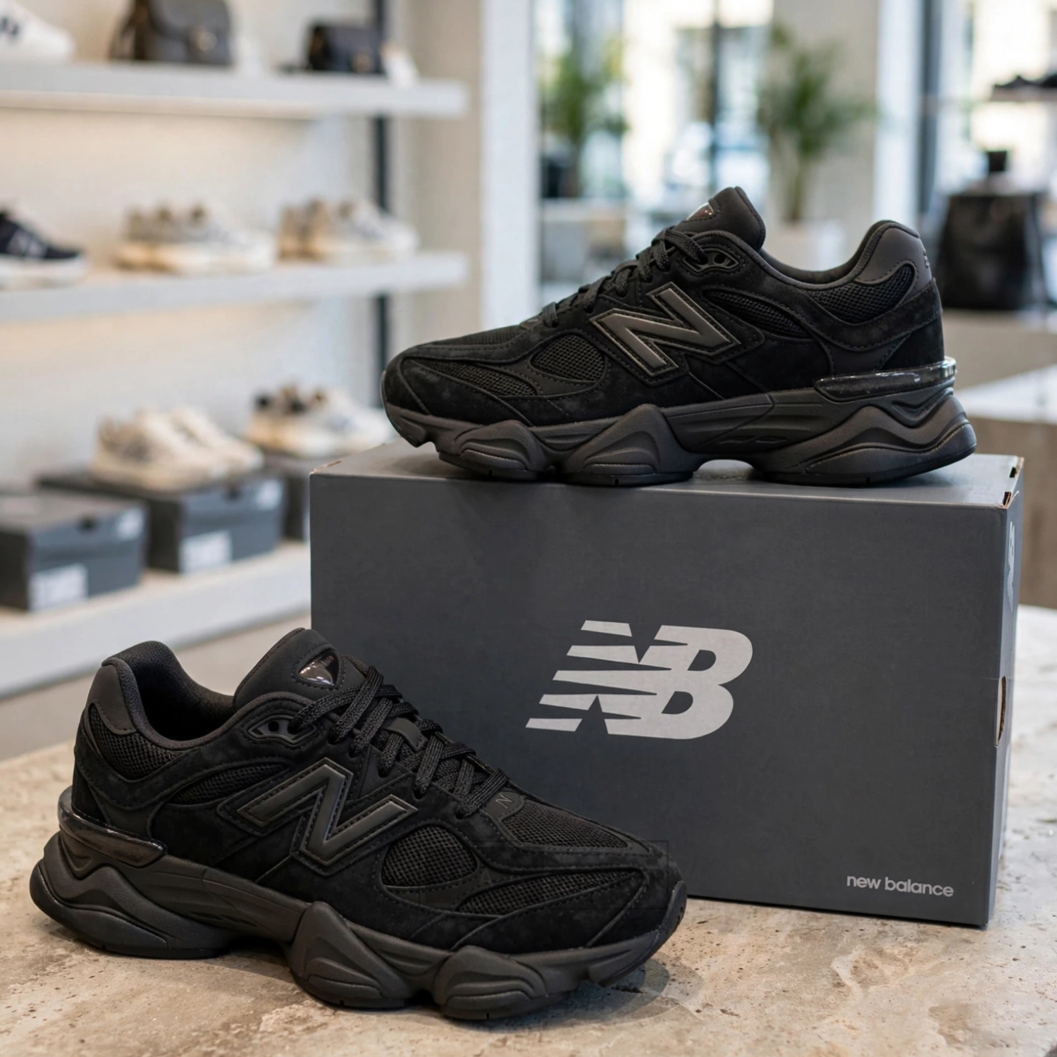 New Balance 9060 Triple Black - Image 2