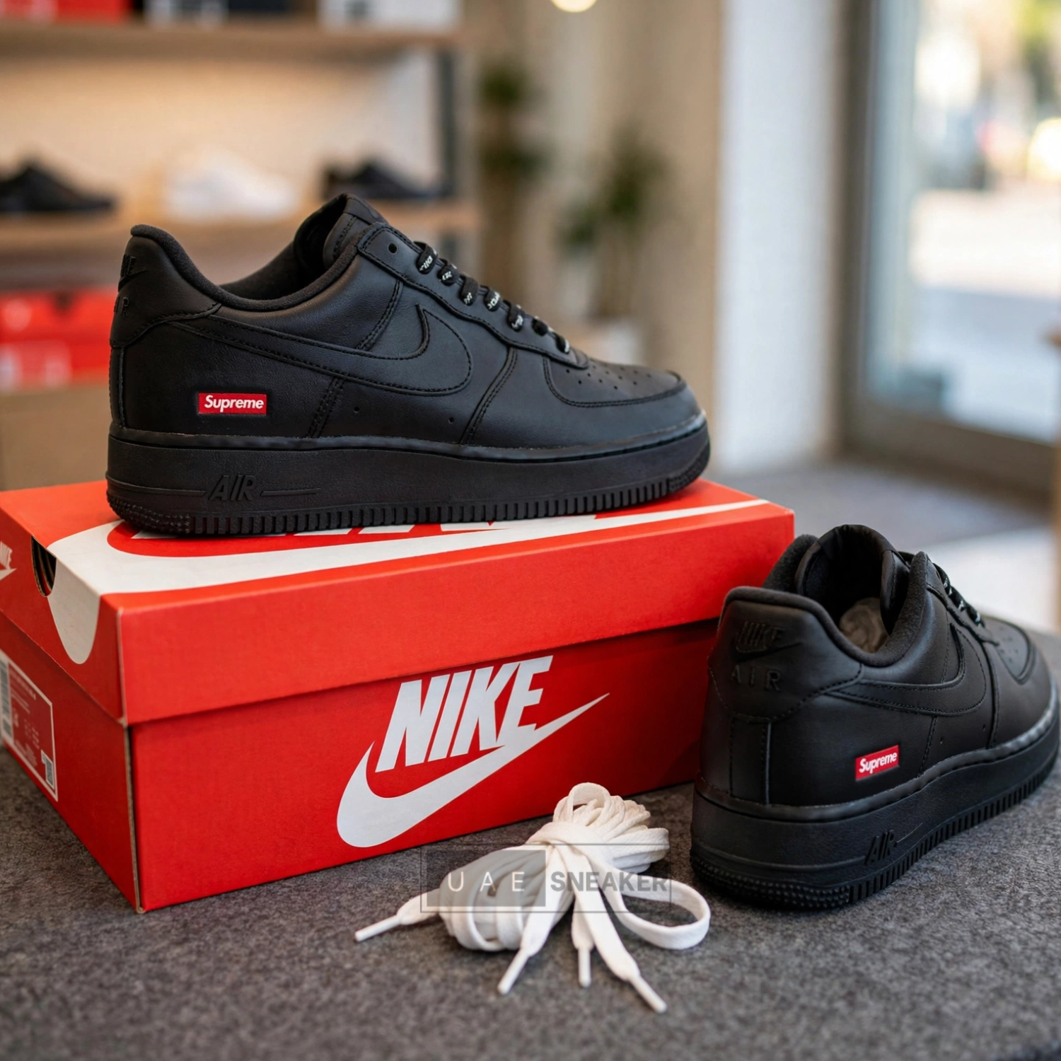 Nike Air force 1 x Supreme Black - Image 2