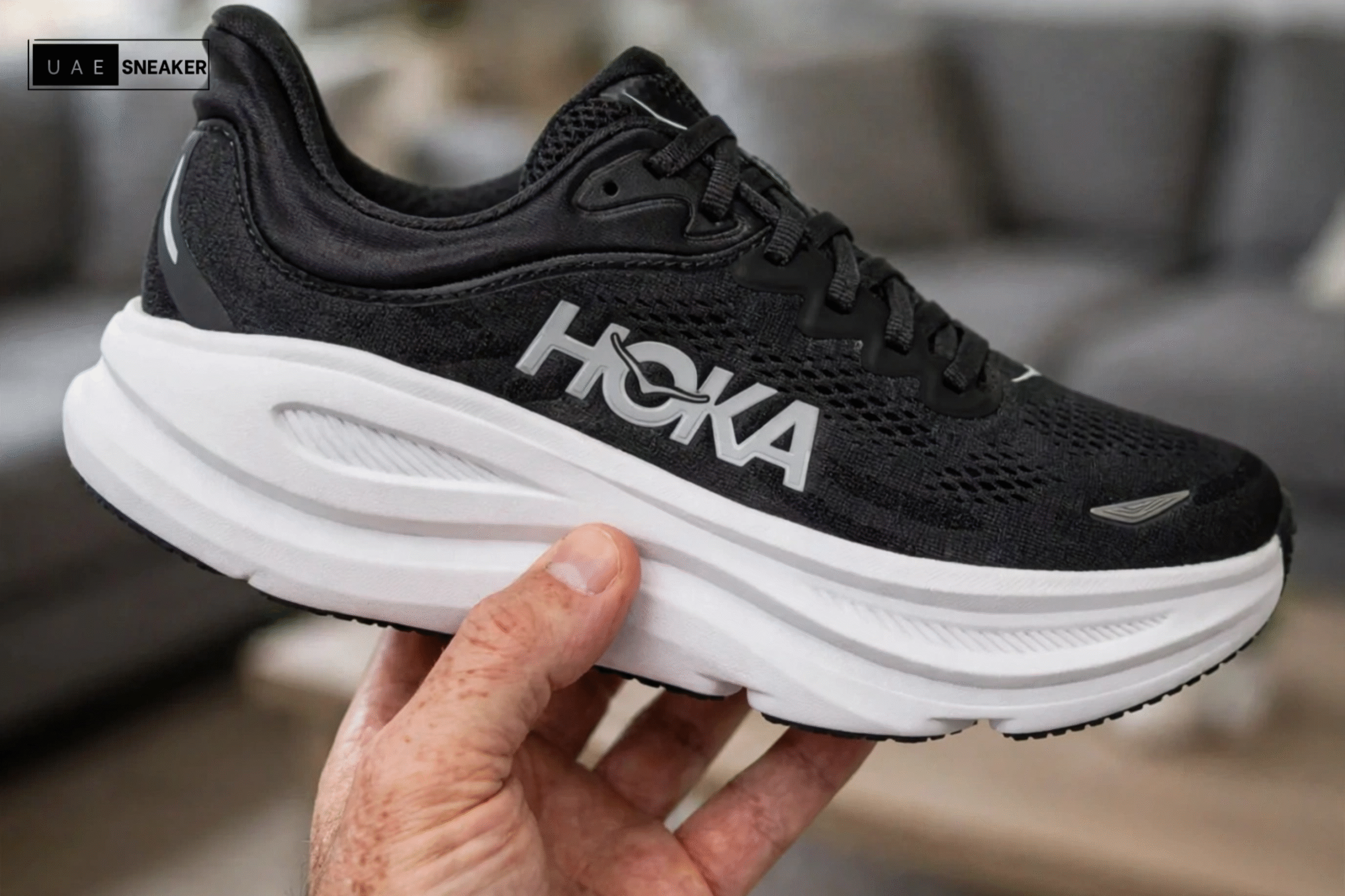 Hoka One One Bondi 9 Black White - Image 2