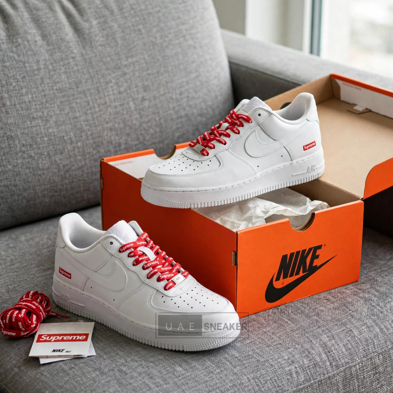 Nike Air force 1 x Supreme White - Image 2
