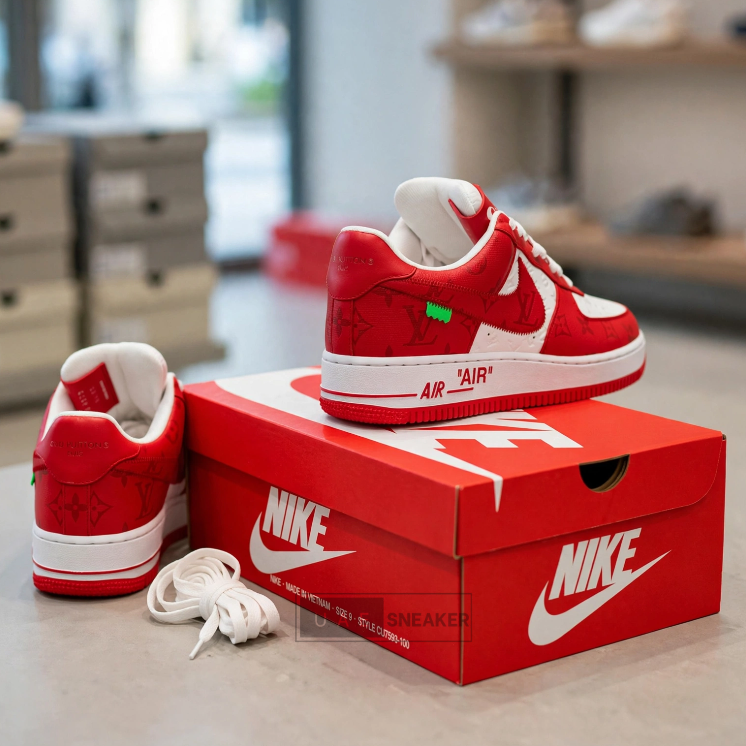 Louis Vuitton x Nike Air Force 1 Low White Red - Image 2