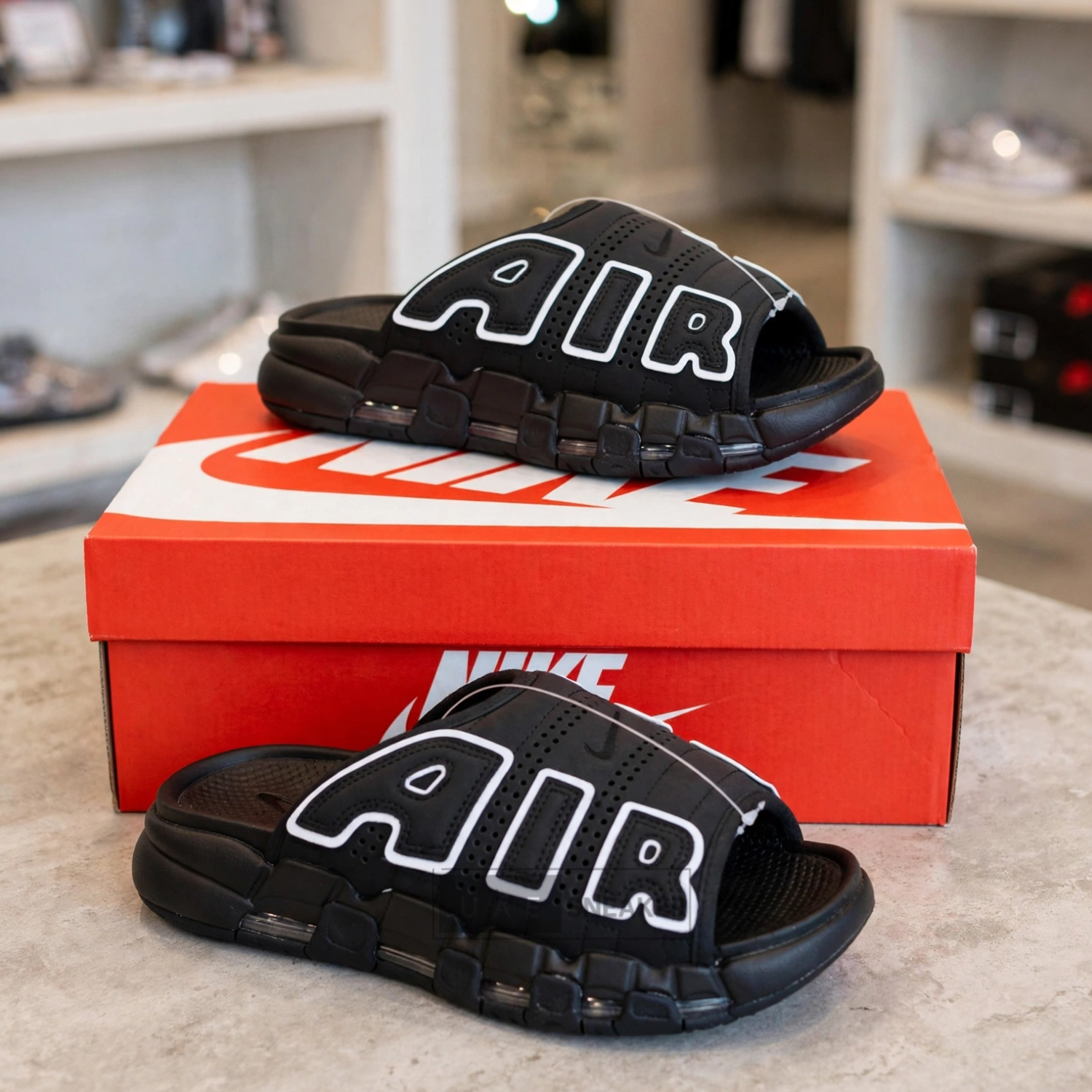 Nike Air More Uptempo Slide Black - Image 2