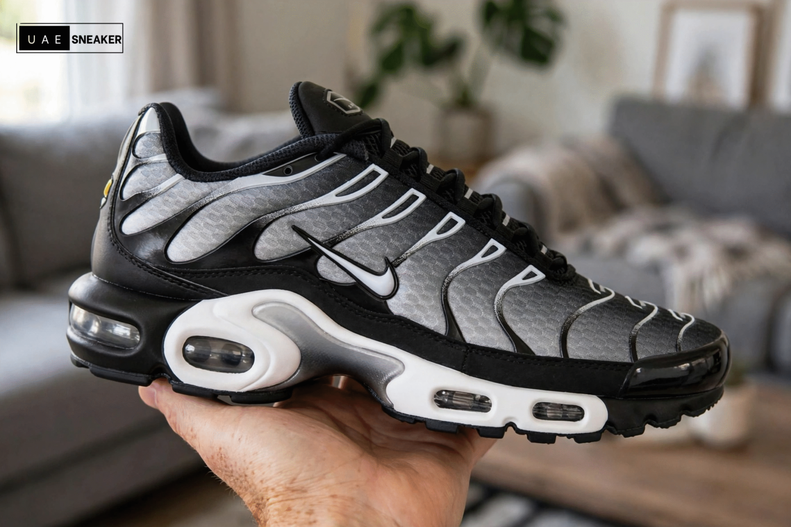 Nike Air Max Plus Black Silver White - Image 2