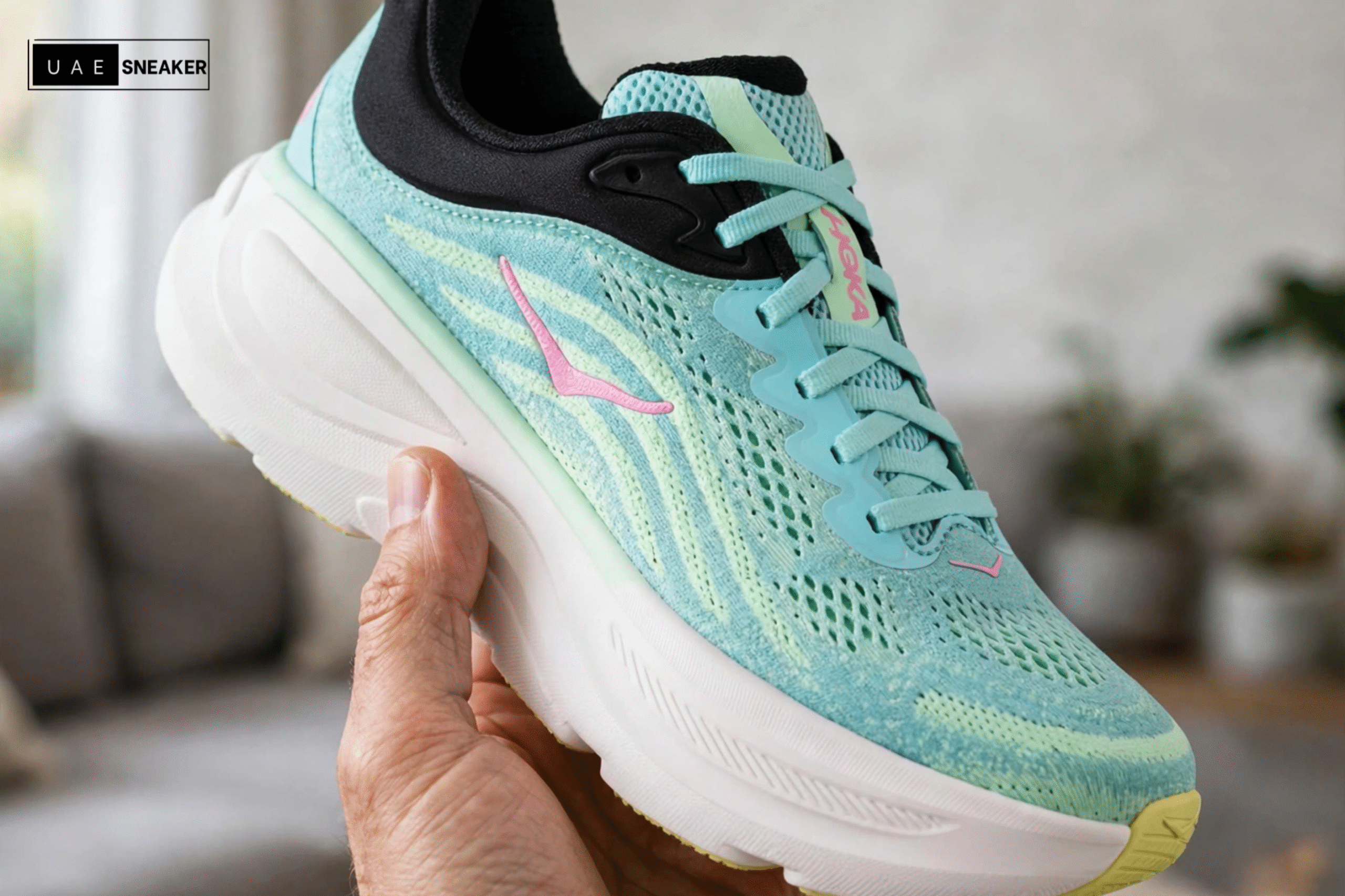 Hoka One One Bondi 9 Blue Spark Mint Fluorite - Image 2