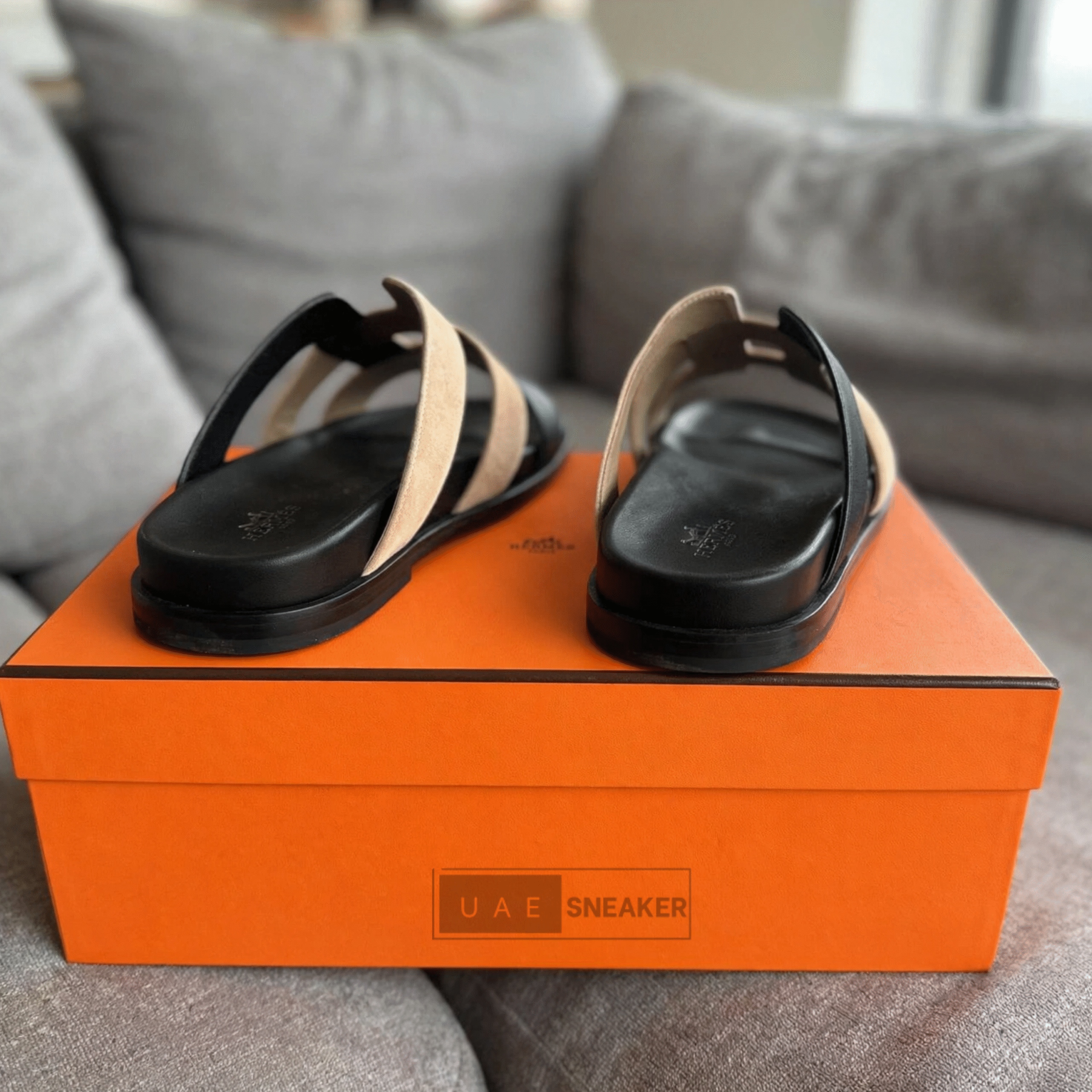 Hermes Kazimir Sandal Black Beige - Image 2
