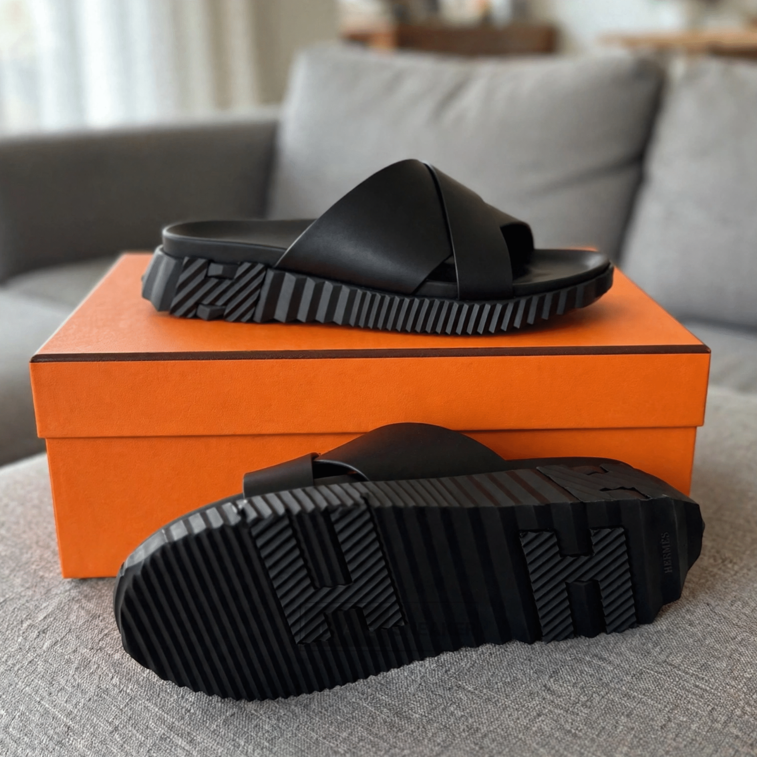 Hermes Infra Sandal Full Black - Image 3