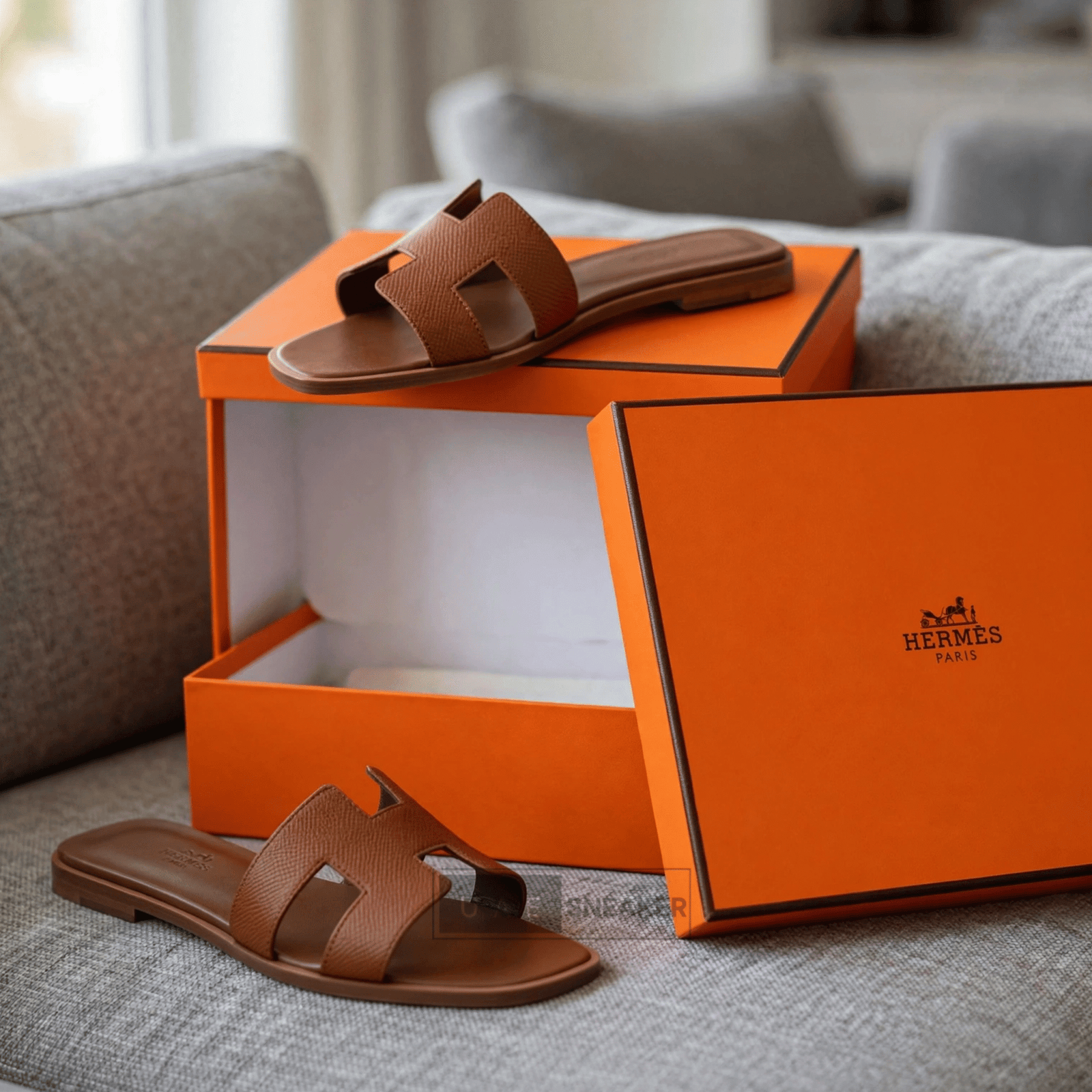 Hermes Oran Sandal Gold Brown - Image 3
