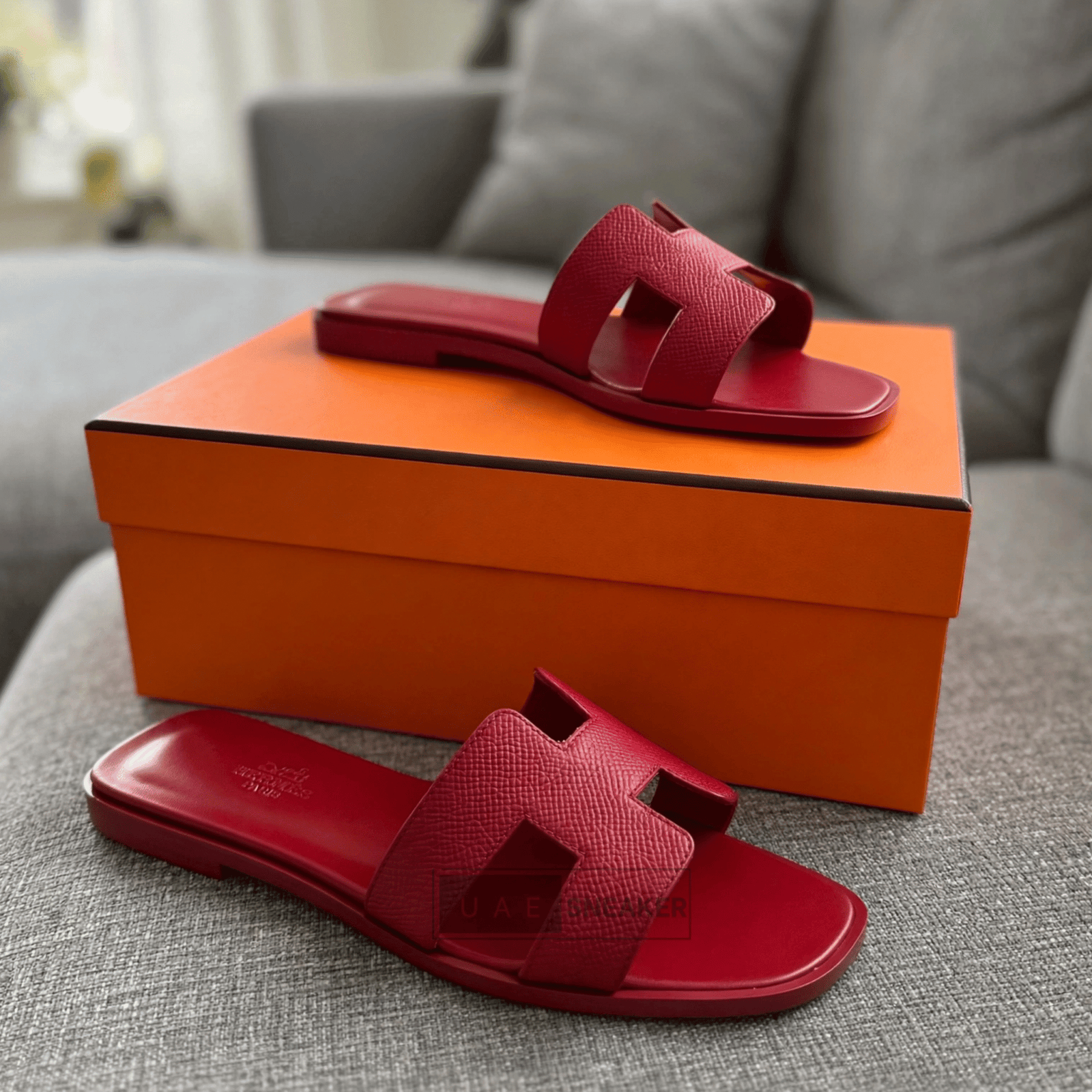 Hermes Oran Sandal Deep Red - Image 3