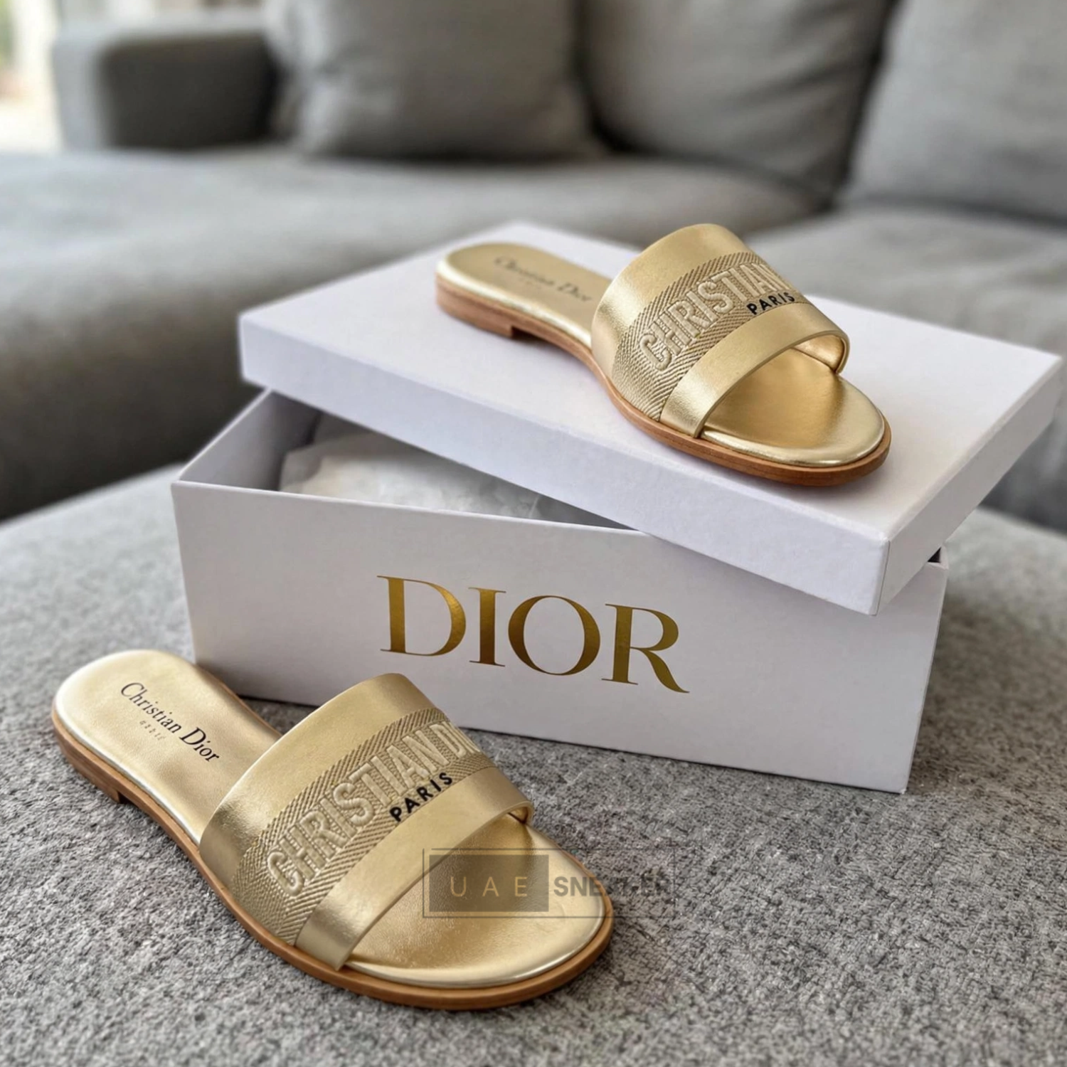 Christian Dior Dway Slides Gold - Image 4
