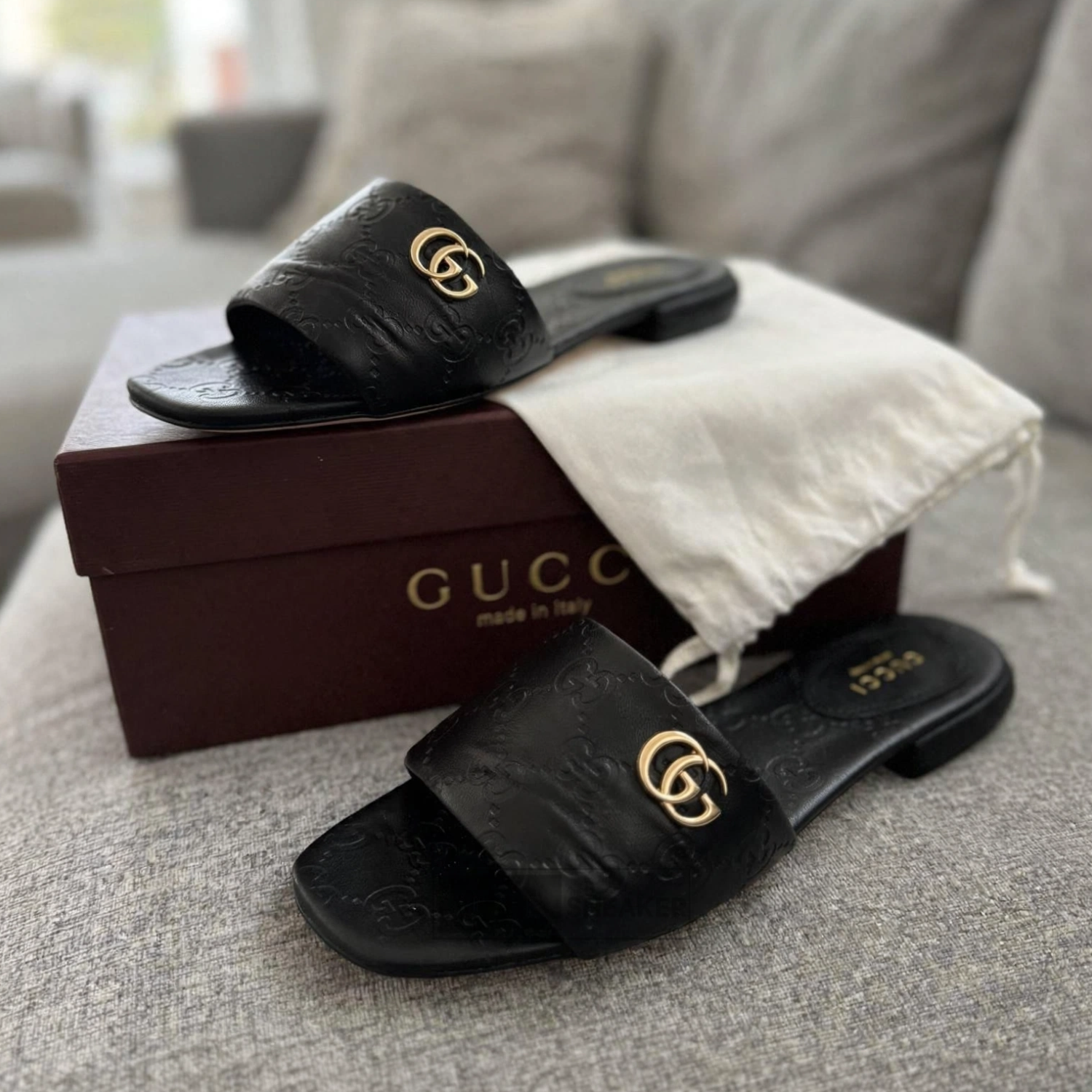 Gucci Double G Sandals Black - Image 3