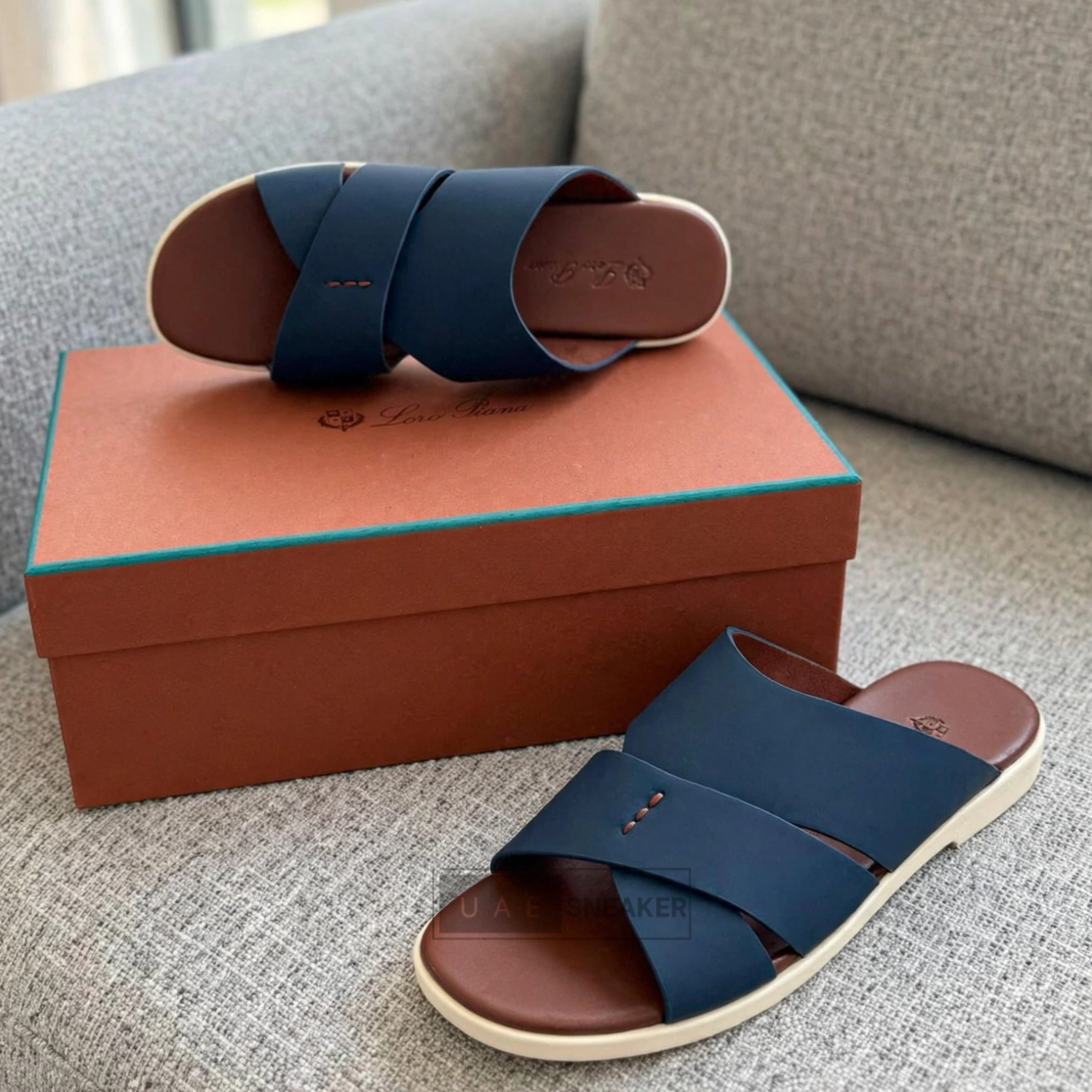 Loro Piana Palm Sandals Blue - Image 3