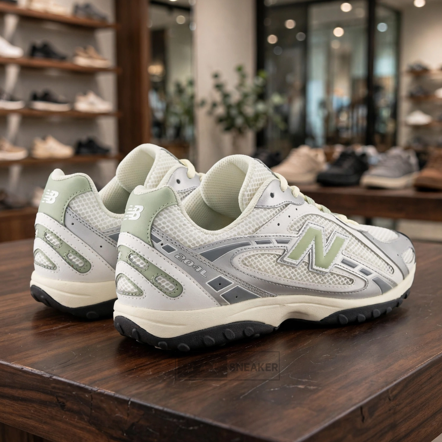 New Balance 204L Silver Metallic Sage Green - Image 3