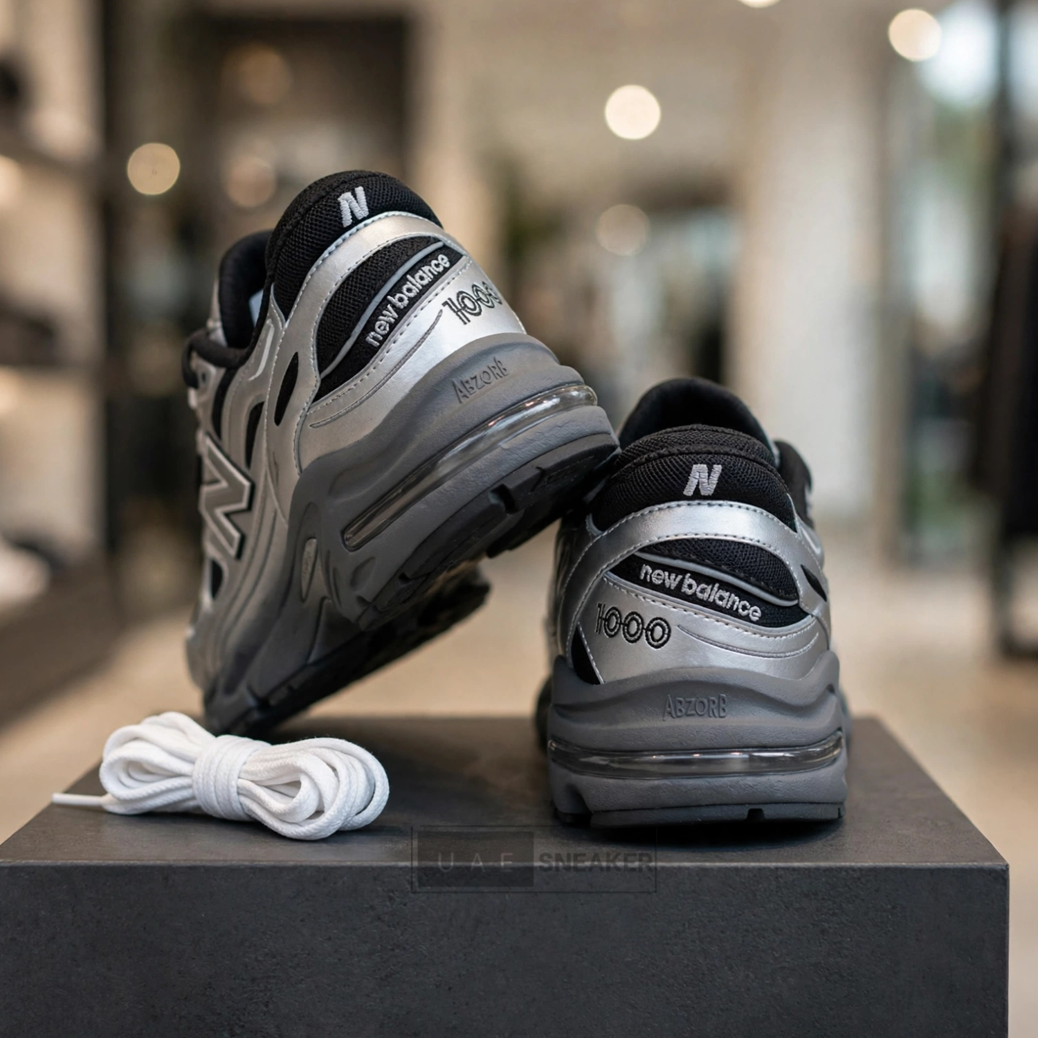 New Balance 1000 Black Silver Metallic - Image 3
