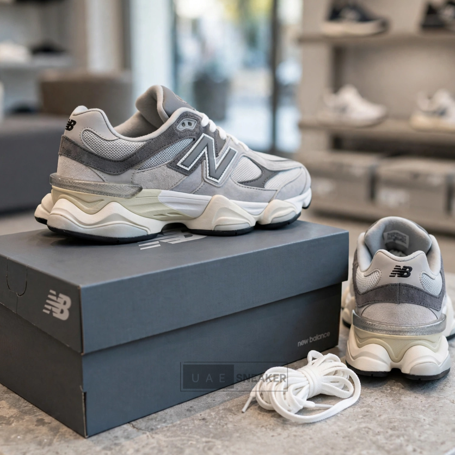 New Balance 9060 Rain Cloud Grey - Image 3