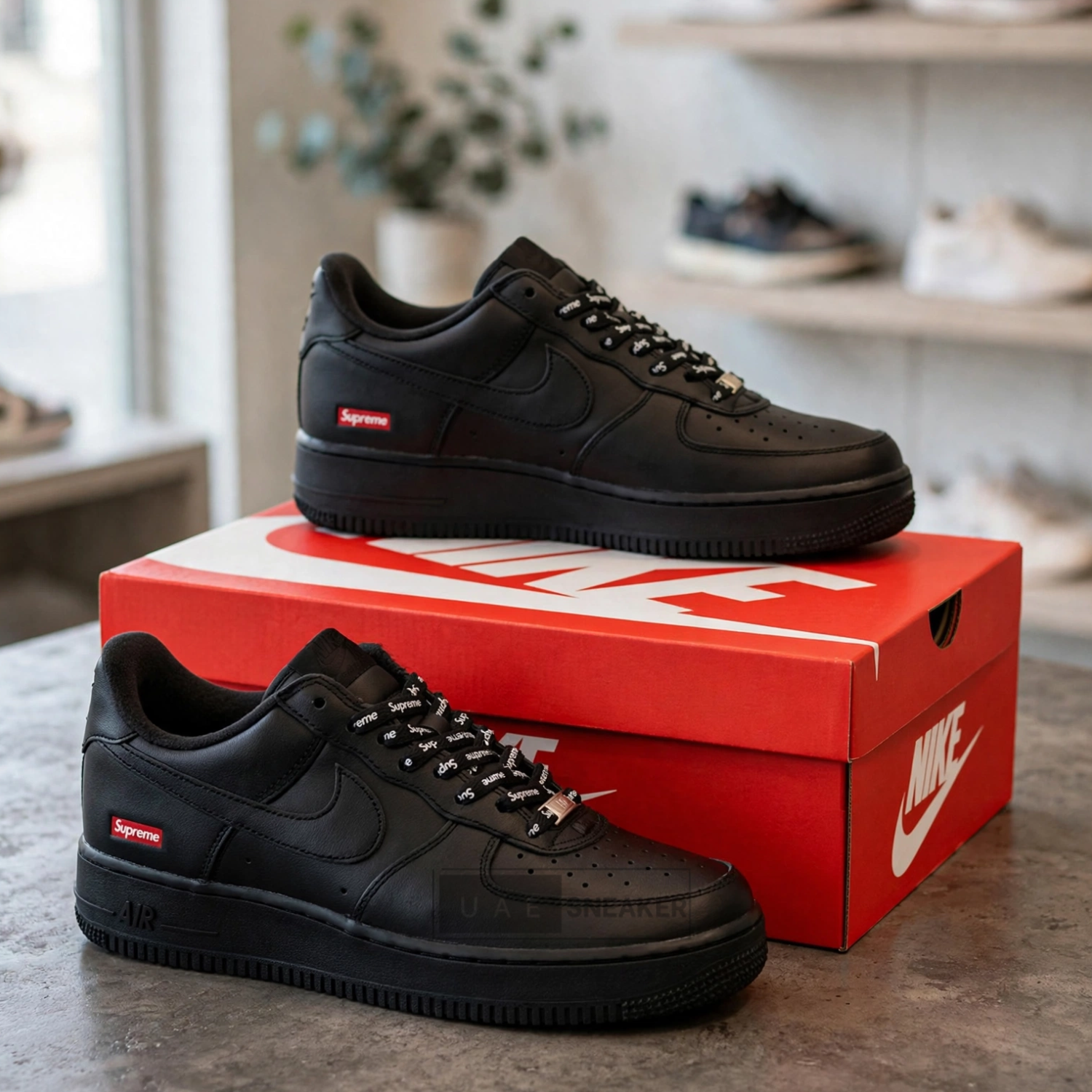 Nike Air force 1 x Supreme Black - Image 3