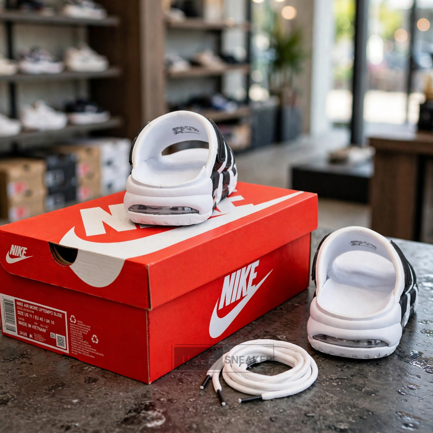 Nike Air More Uptempo Slide White - Image 3