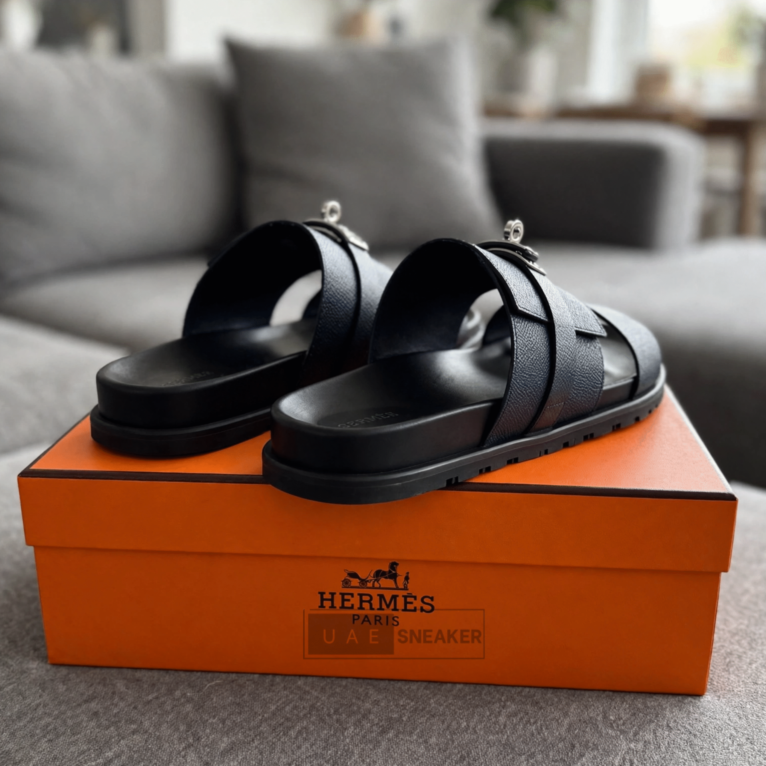 Hermes Jackson Sandals Full Black - Image 3