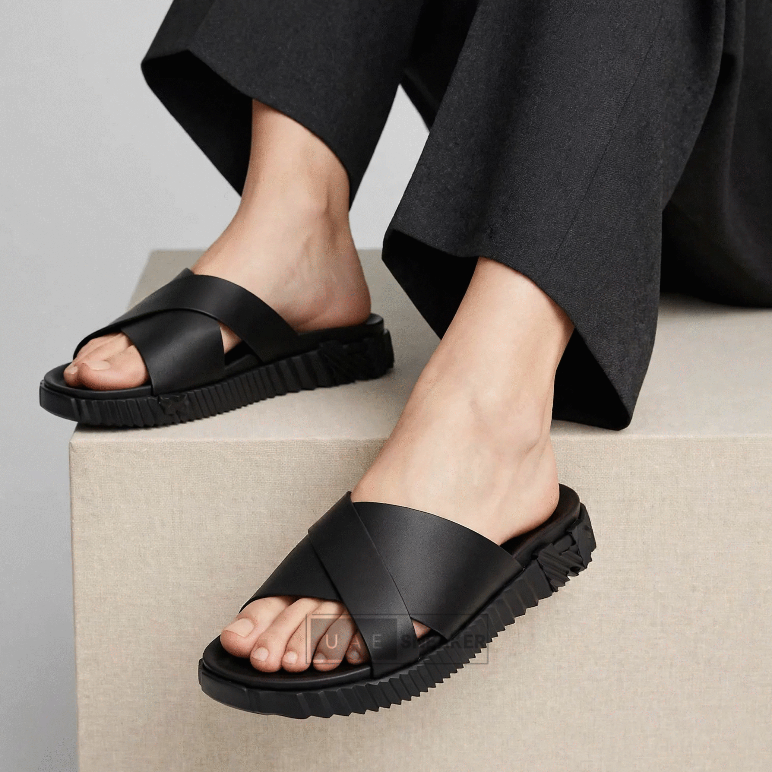 Hermes Infra Sandal Full Black - Image 4