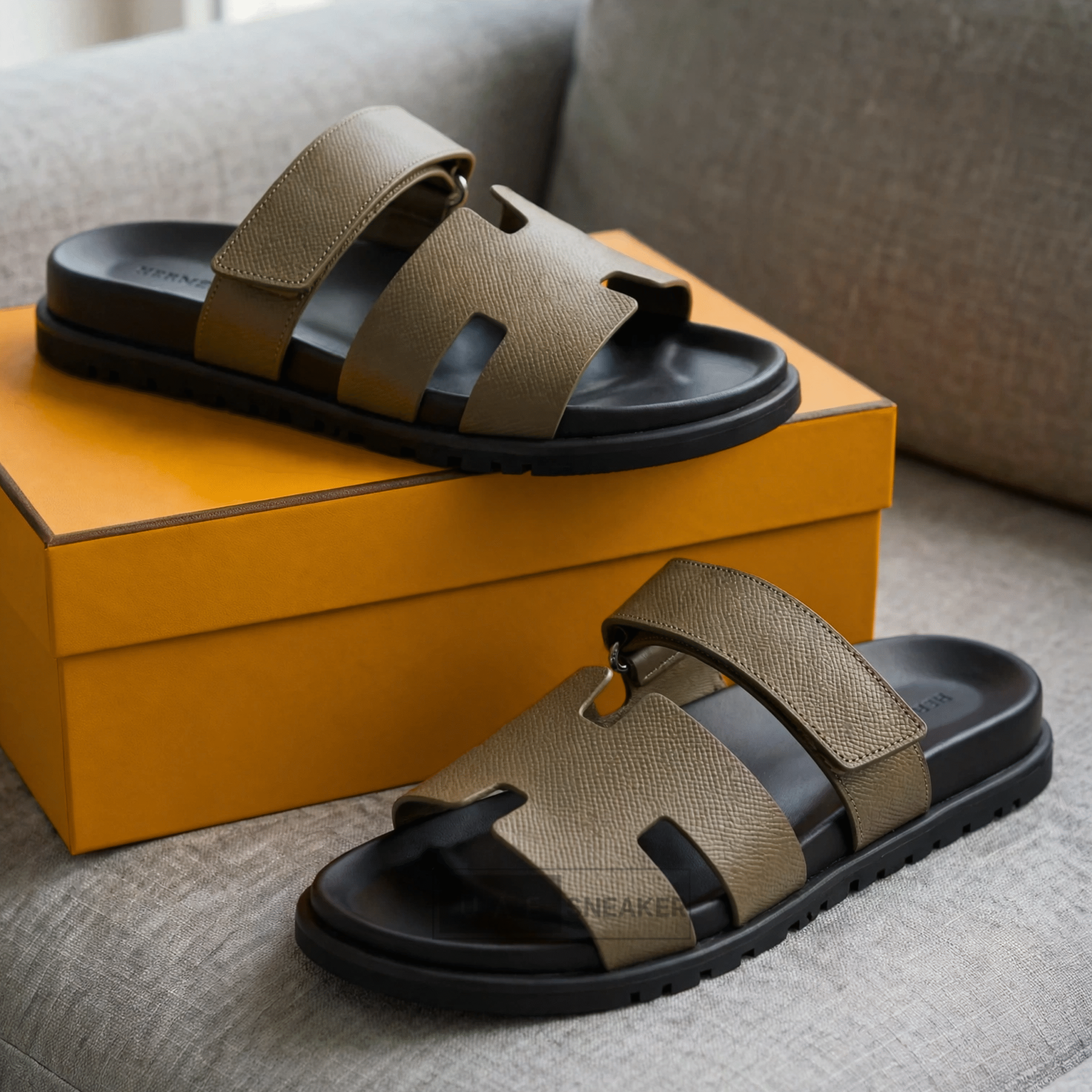 Hermes Chypre Sandals Beige - Image 3