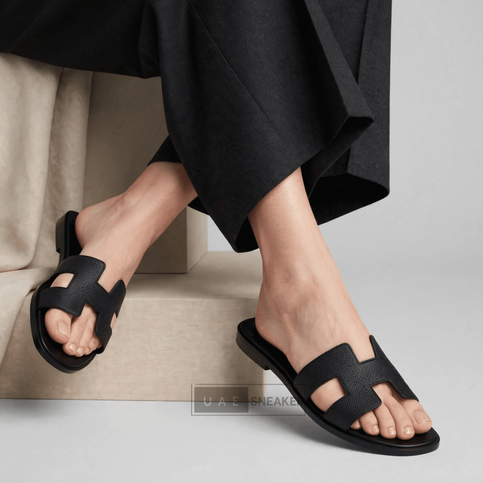 Hermes Oran Sandal Black - Image 4