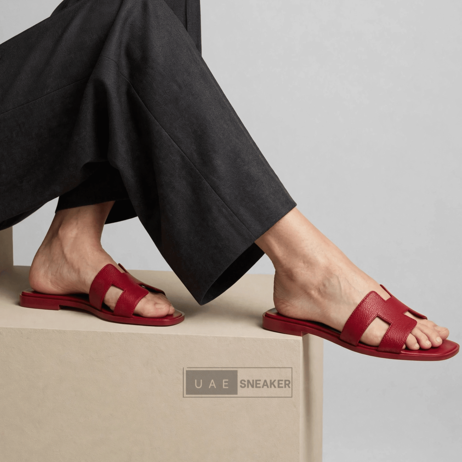 Hermes Oran Sandal Deep Red - Image 4