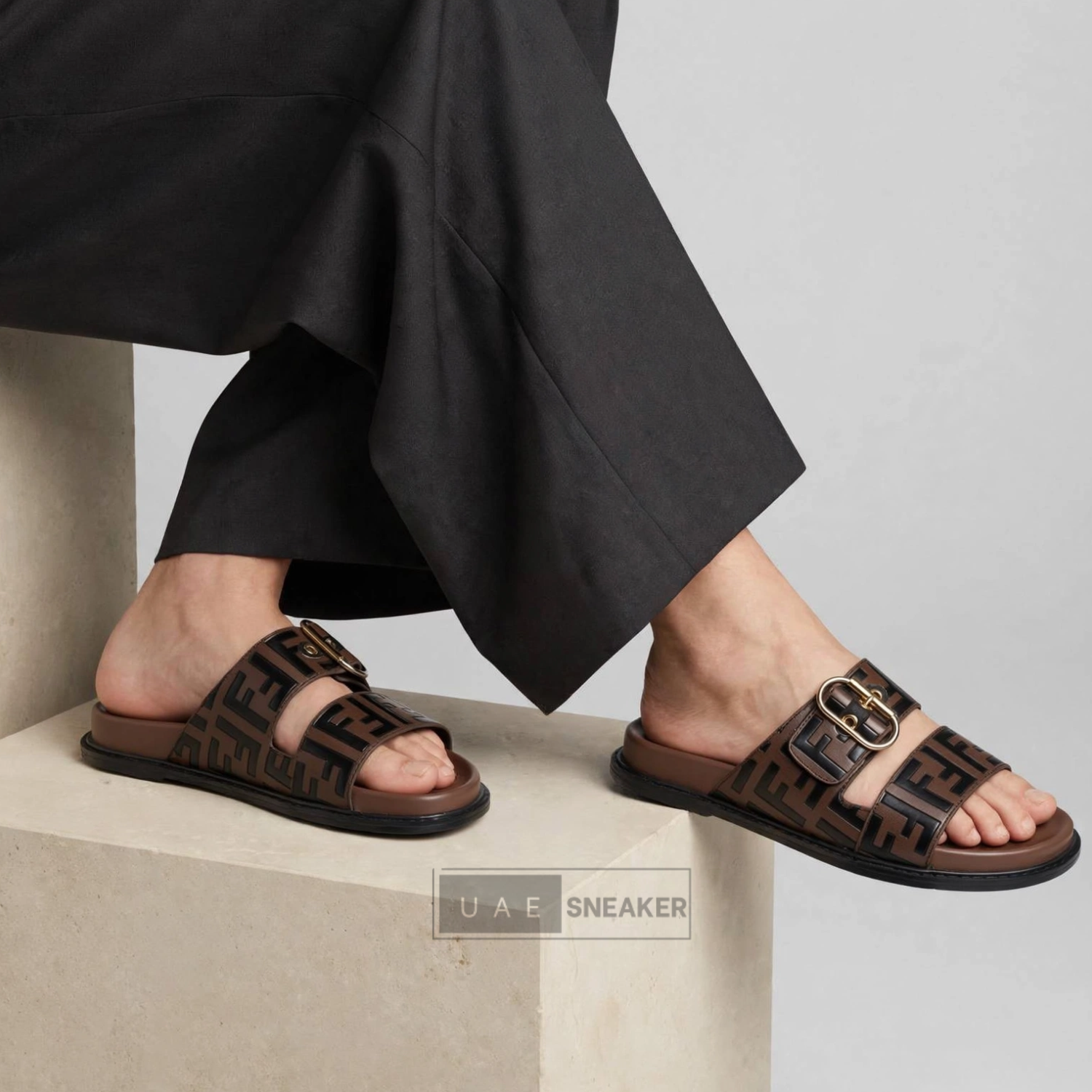 Fendi FF Logo Buckle Slide - Image 5