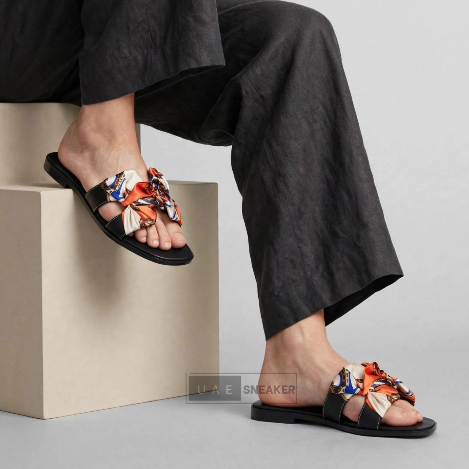Hermès Oran Sandals Patterned Silk - Image 4