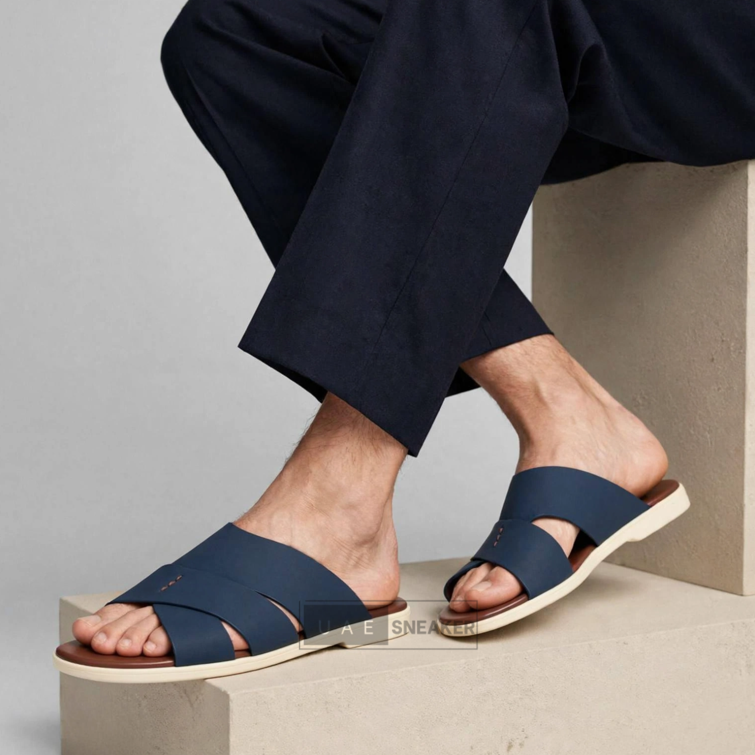 Loro Piana Palm Sandals Blue - Image 4