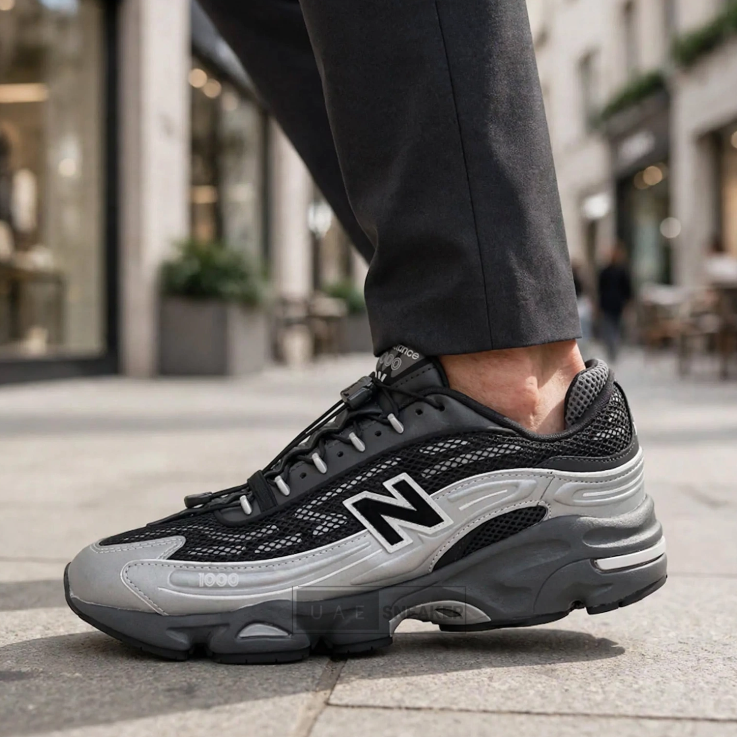 New Balance 1000 Black Silver Metallic - Image 4