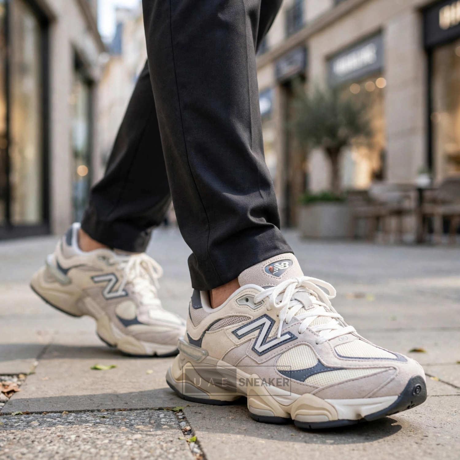New Balance 9060 Cream Slate Blue - Image 4