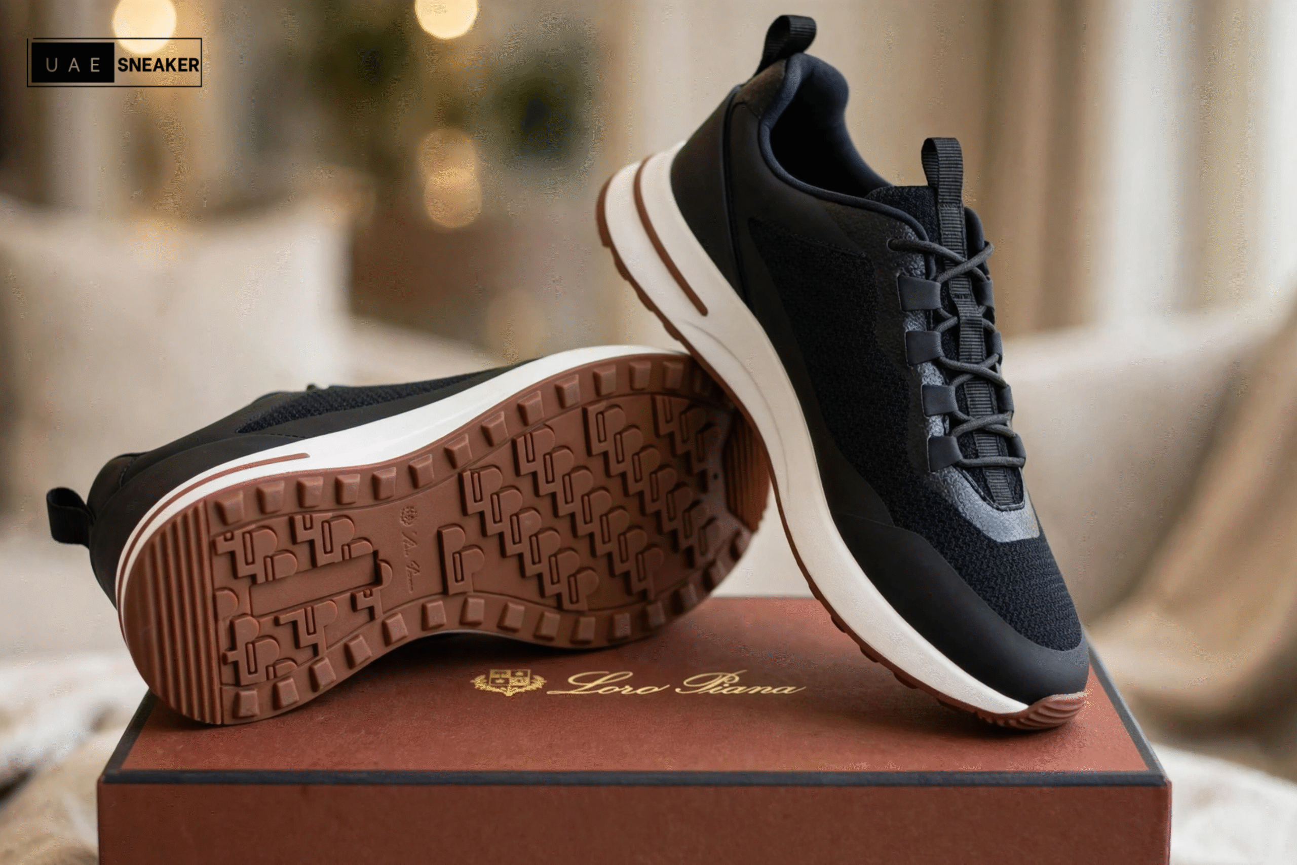 Loro Piana Week End Walk Microfibre Men Black Sneaker - Image 4
